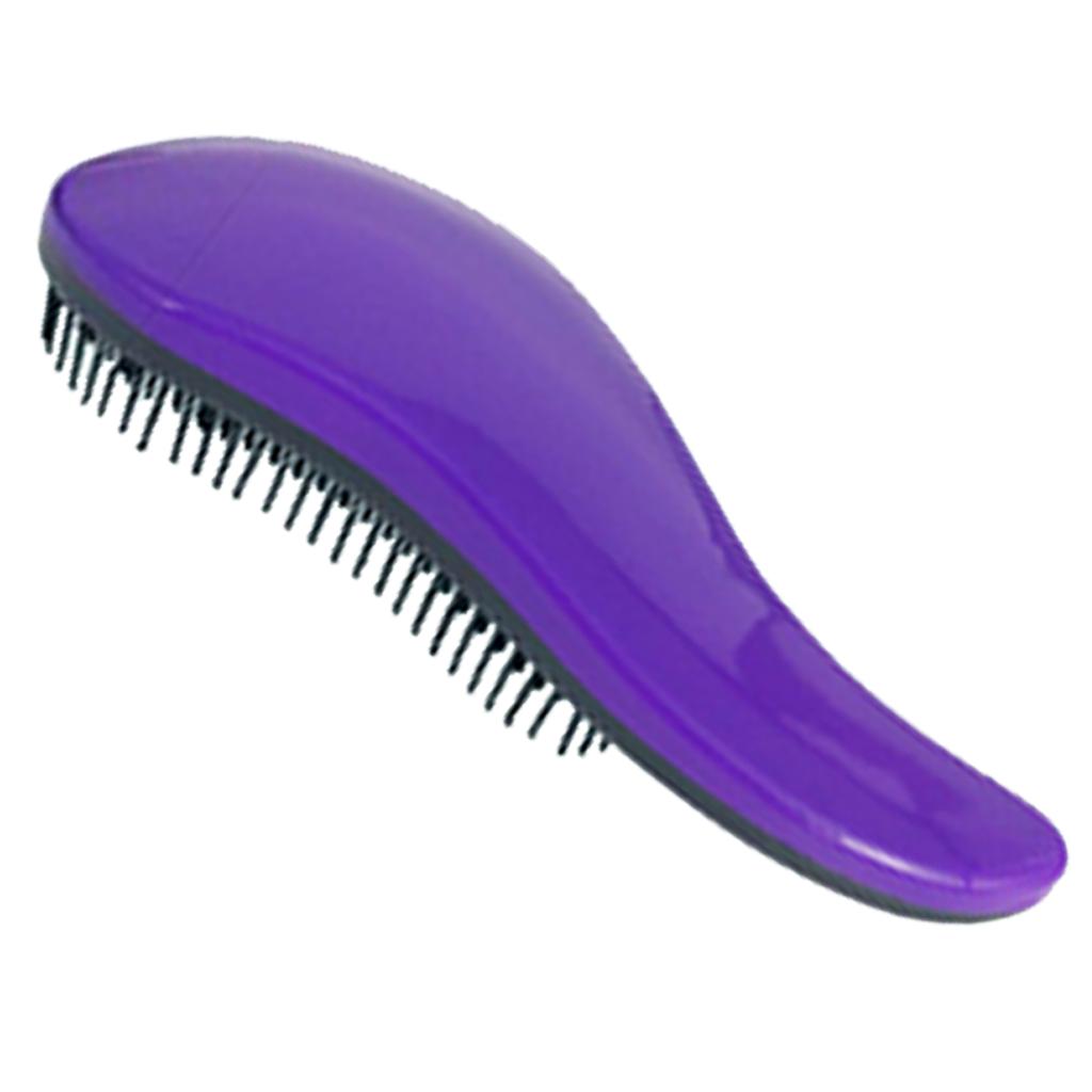 2xHair Brush Free Hair Combs Unique Handle Detangling Comb Purple