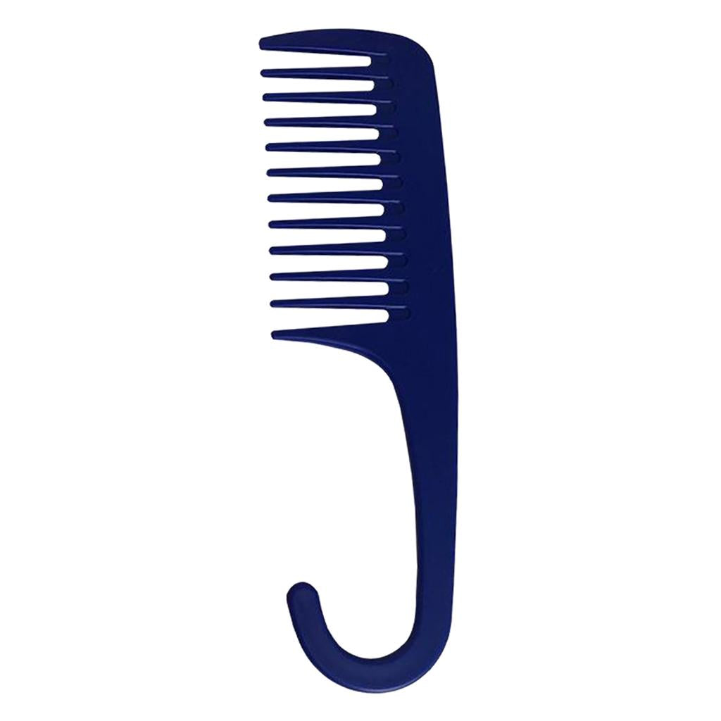 2xWide Tooth Comb Shower Comb With Hook for Long Wet Dry Hair Free blue