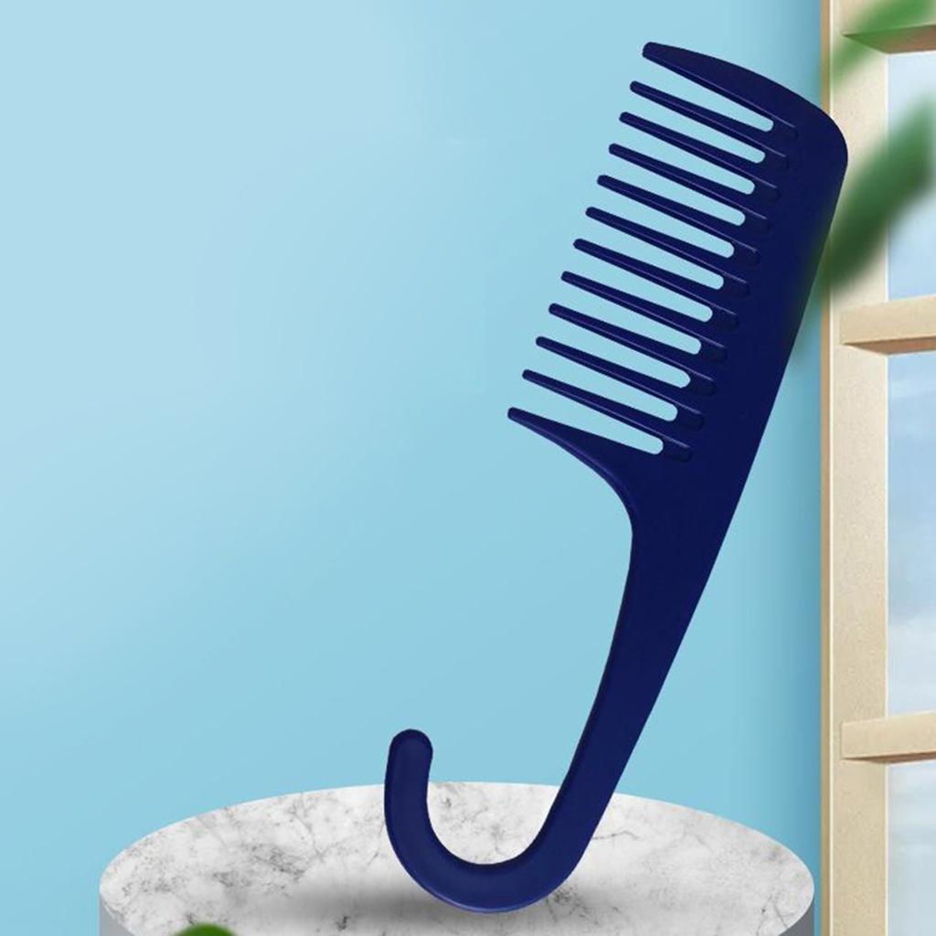 2xWide Tooth Comb Shower Comb With Hook for Long Wet Dry Hair Free blue