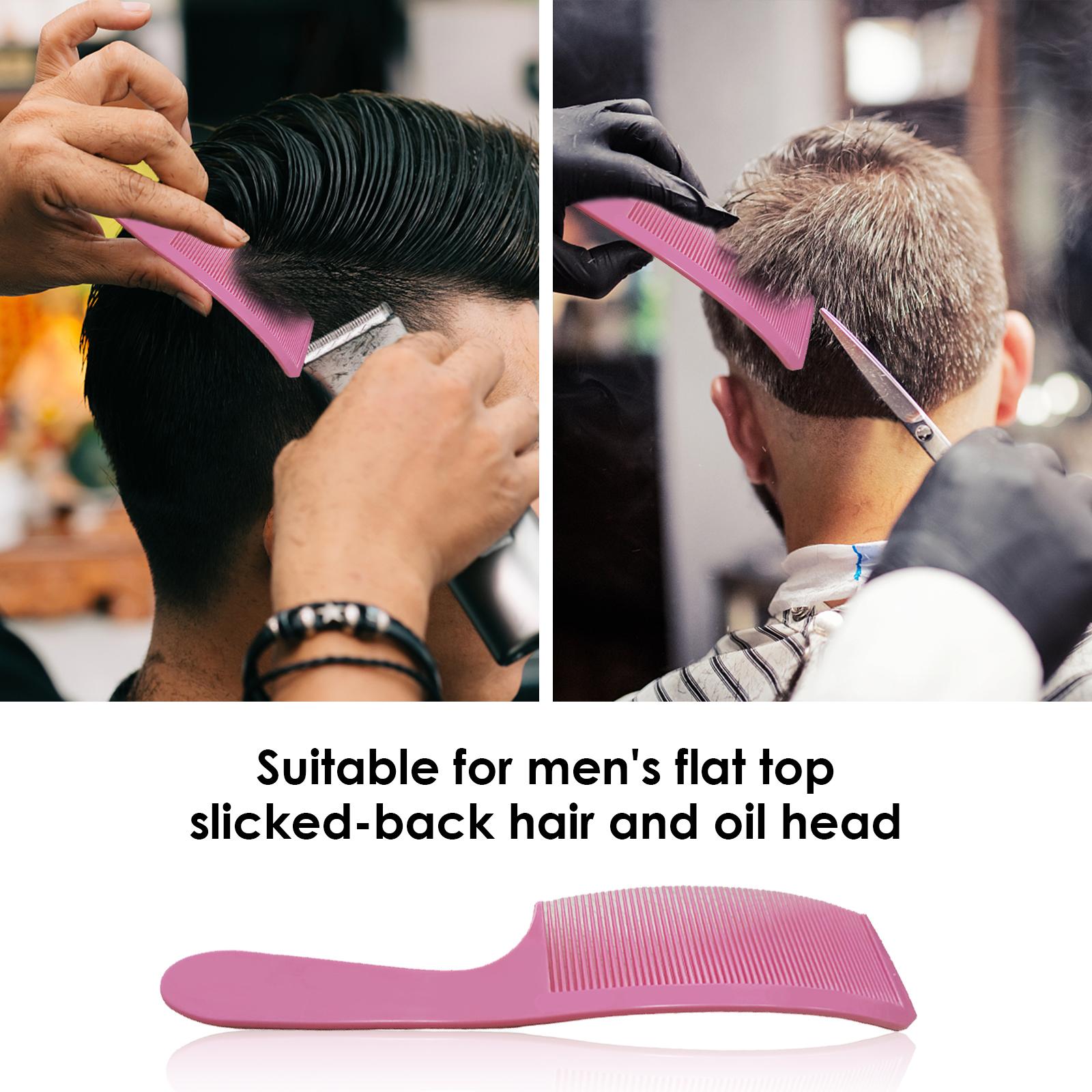 3xBarber Stylist Curved Styling Comb Flat Top Hairdressing Comb Pink