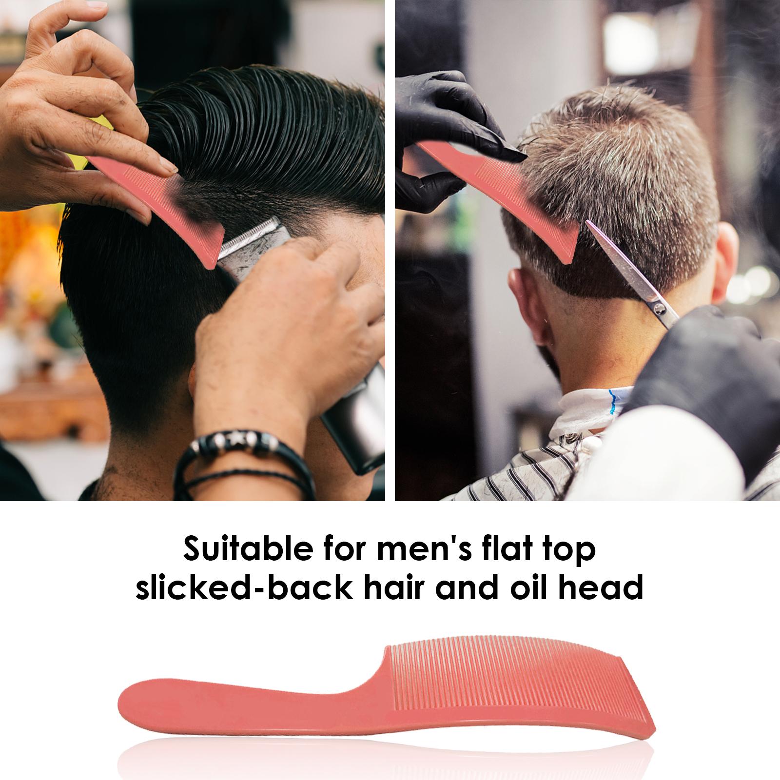 3xBarber Stylist Curved Styling Comb Flat Top Hairdressing Comb Orange