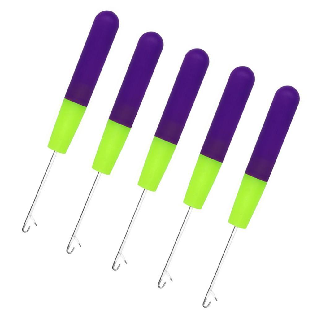 3x5 Packs 6in Latch Hook Crochet Needle for Braids Hair Extension Weave Purple
