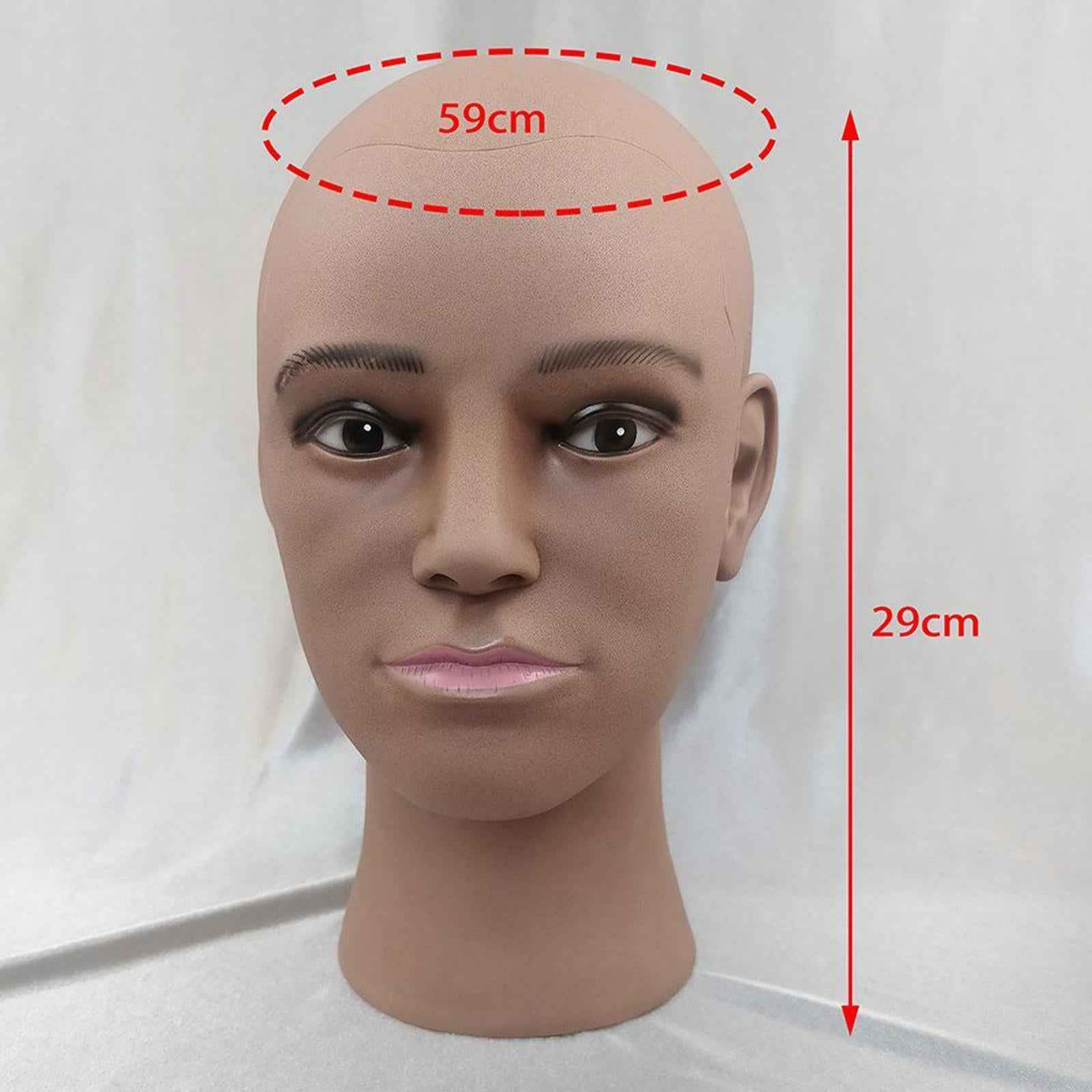 Male Men Bald Mannequin Head Glasses Headset Display Stand Dark Coffee