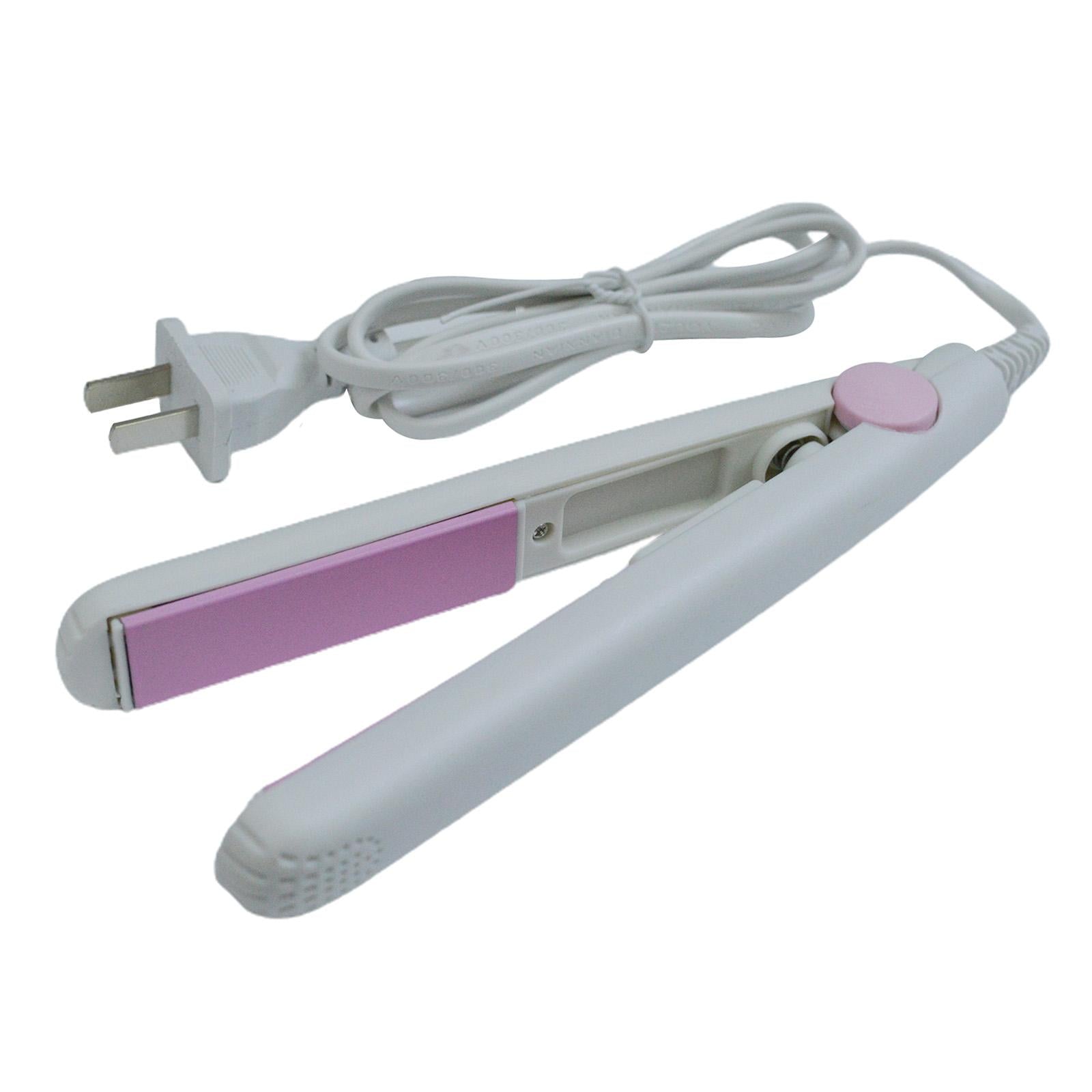 3xPortable Mini Hair Straightener Flat Iron Curler DIY Hair Styling White