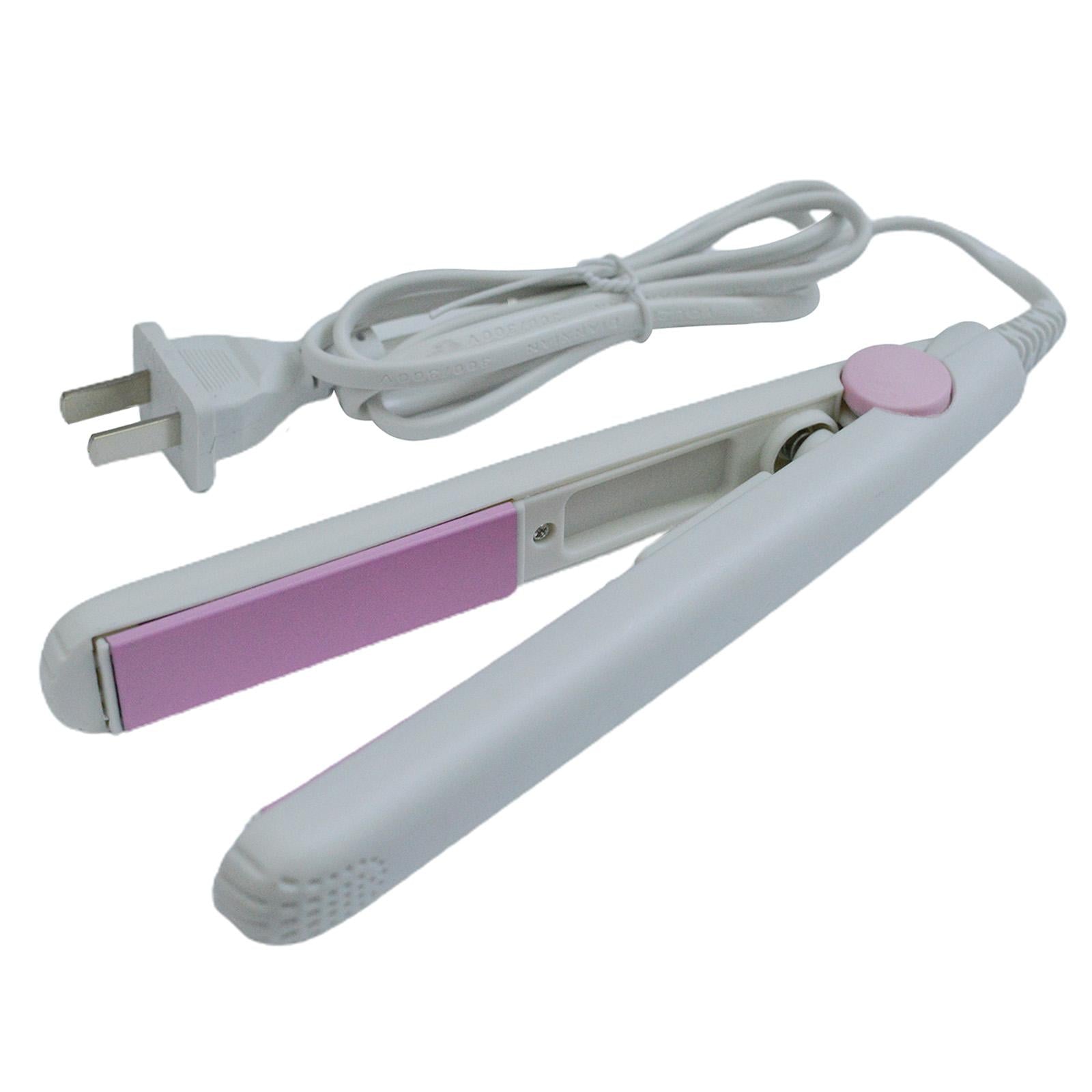 3xPortable Mini Hair Straightener Flat Iron Curler DIY Hair Styling White
