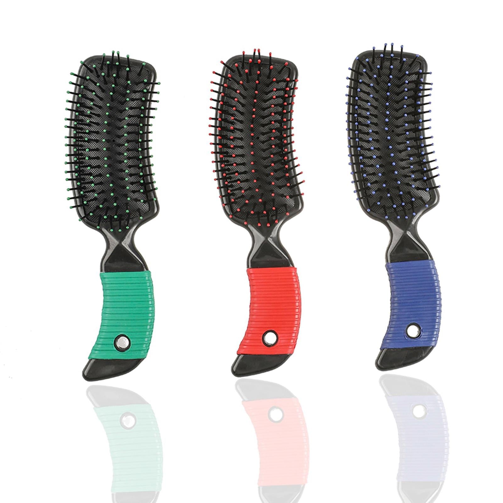 3xCushion Hairbrush Massage Comb Brush Detangling Comb for Salon Home Red