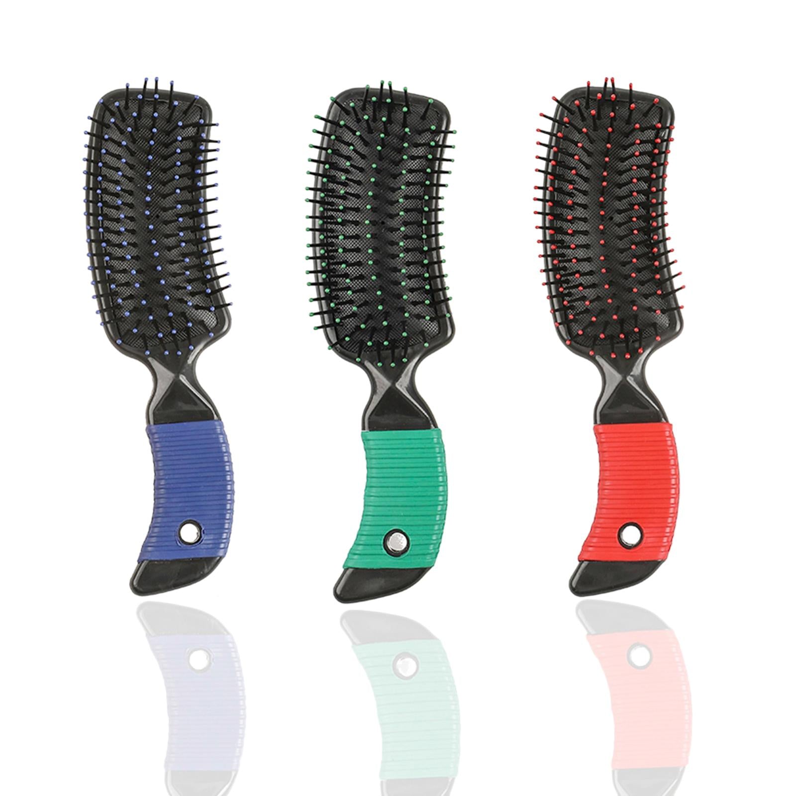 3xCushion Hairbrush Massage Comb Brush Detangling Comb for Salon Home Red