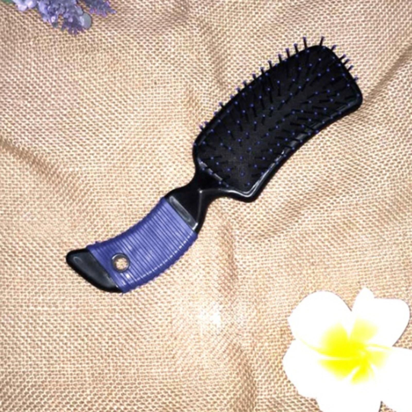 3xCushion Hairbrush Massage Comb Brush Detangling Comb for Salon Home Purple
