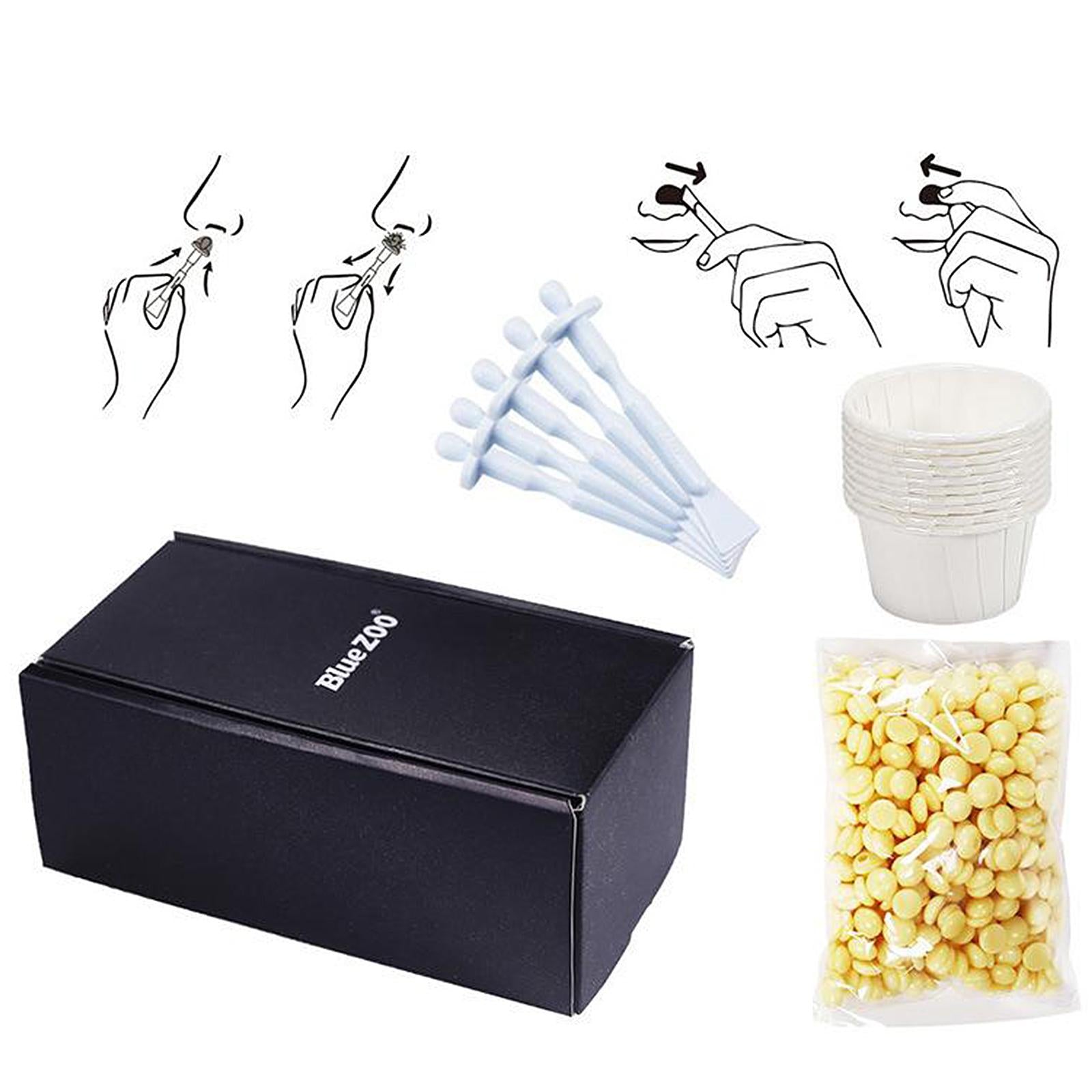 3xWax Beans Nose Wax Kit 50g 10 Disposable paper bowls for Men and Women