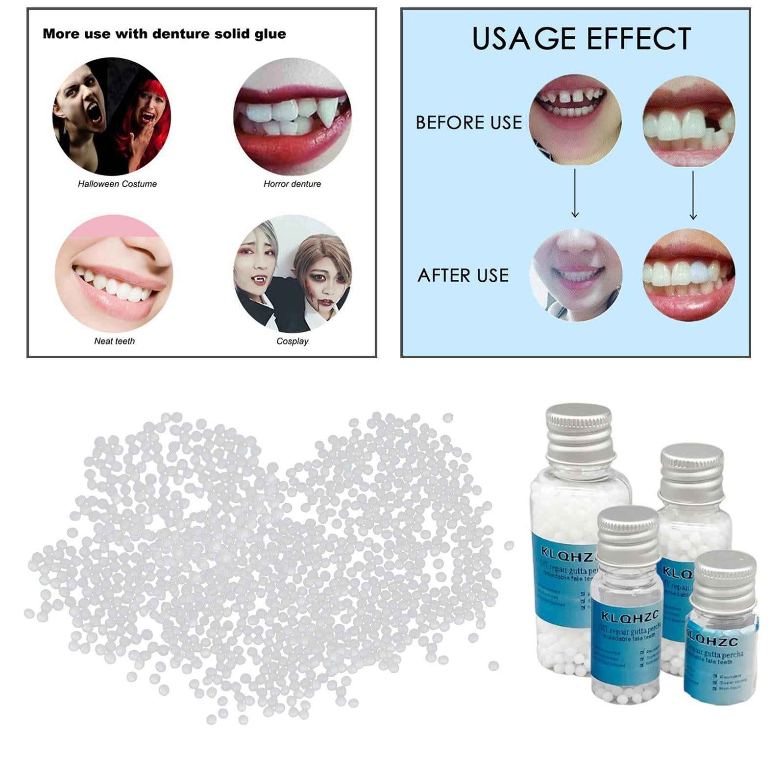 Thermal Beads Teeth Veneer Moldable Denture Temporary Tooth Repair Tool 5g