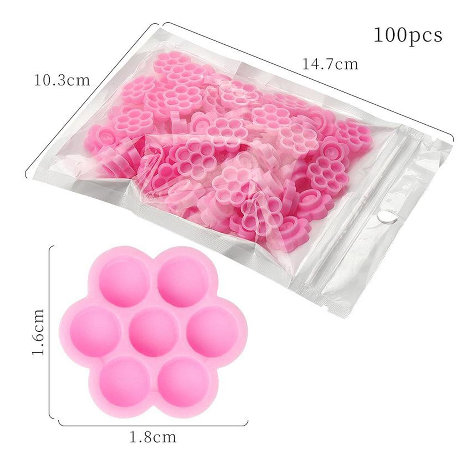 100 PCS Eyelash Extensions Adhesive Glue Holder Cup Lash Stand Makeup Tools