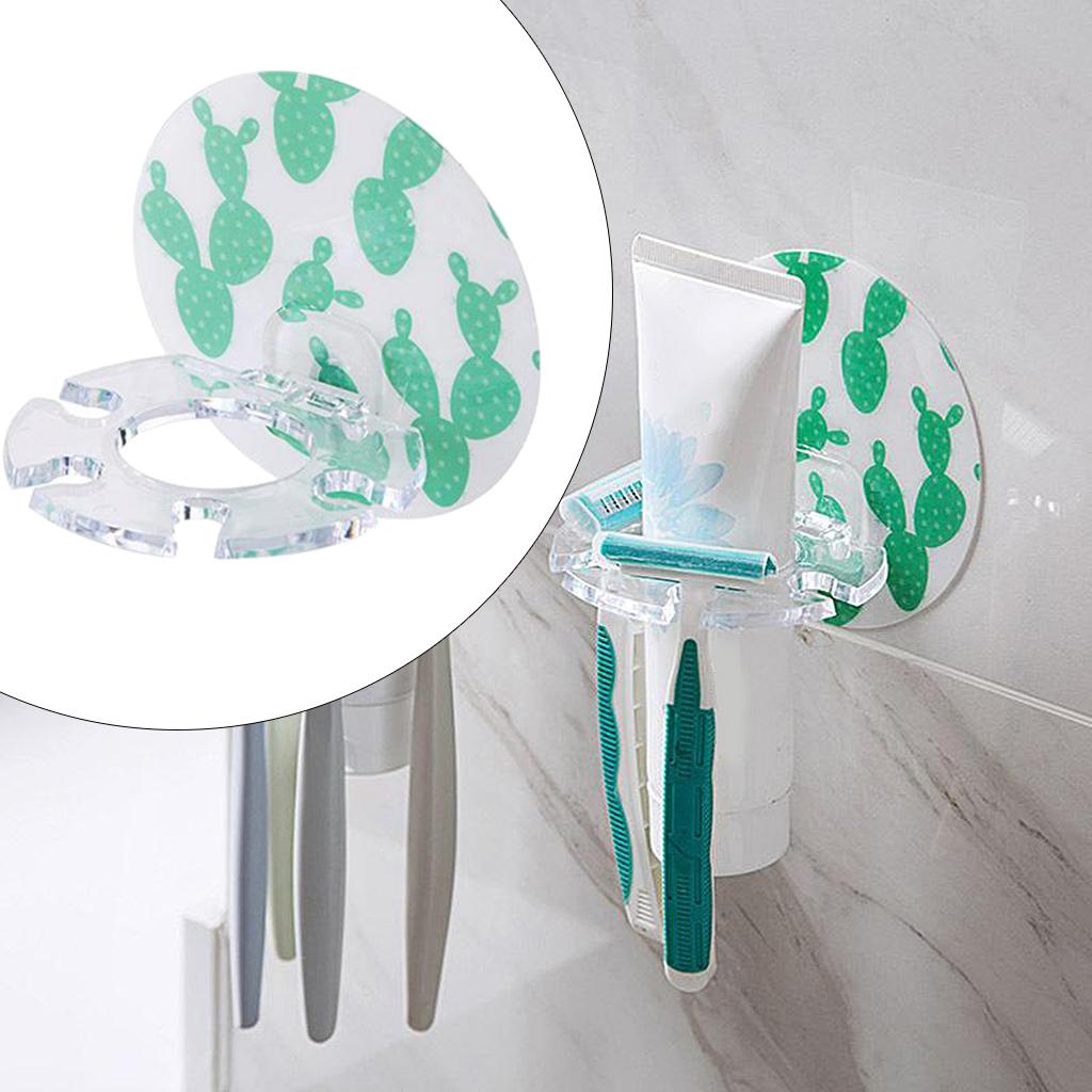 3xToothbrush Holder Razor Stand Rack Toothpaste Holder Four Slot Cactus