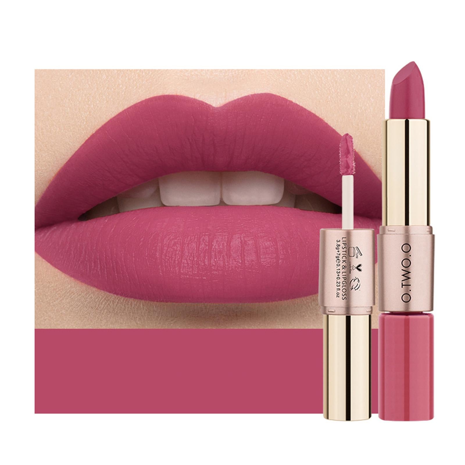 4xCompact 2 in 1 Waterproof Matte Lipstick Lip Gloss Lipgloss Color 01
