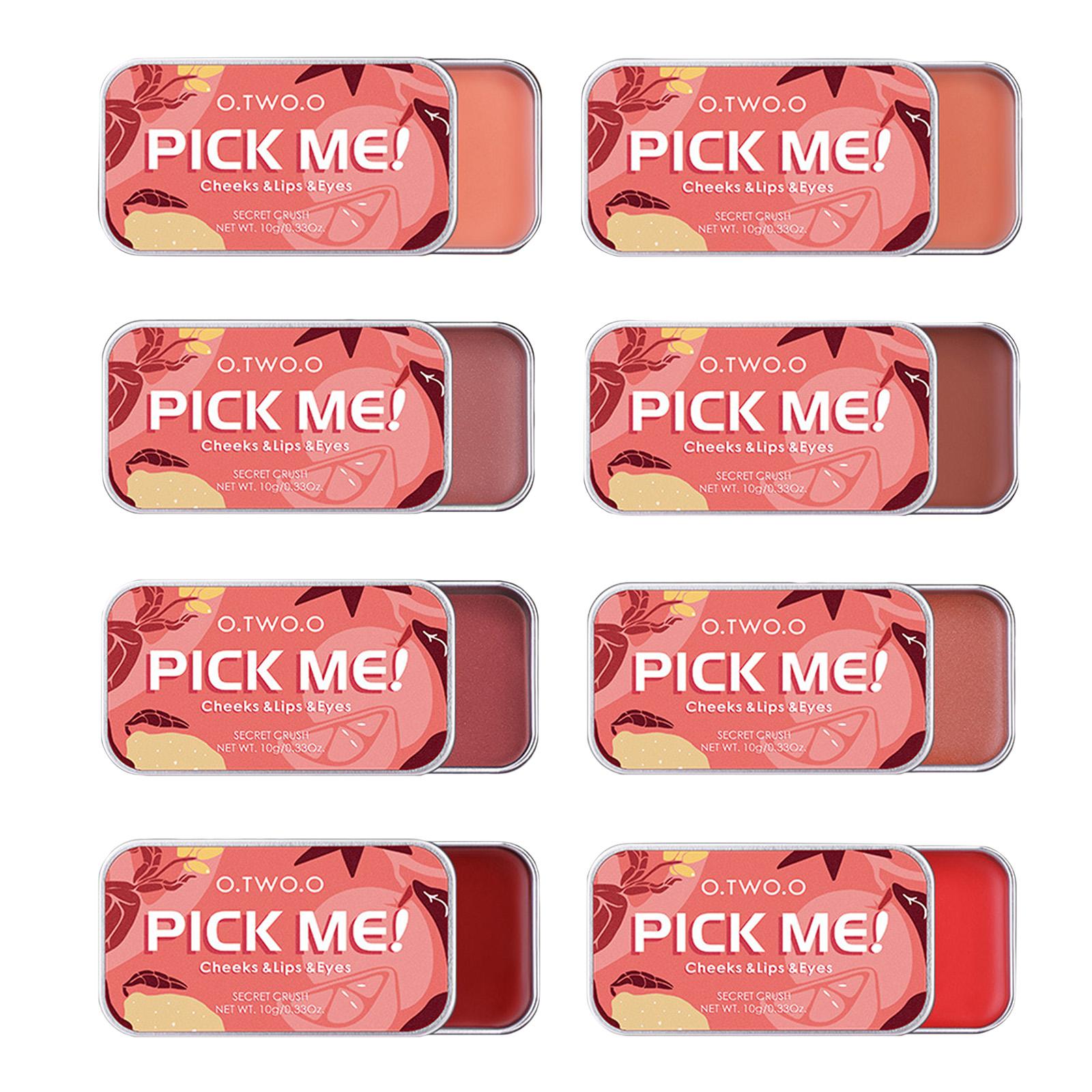 4x3-in-1 Lipstick Eye Shadow Blush Repairing Palette Monochrome Rouge Cream A