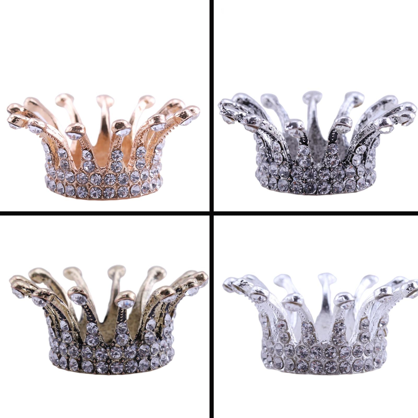 Crown Nail Brush Holder Manicure Painting Pen Displayer Stand Antique Silver