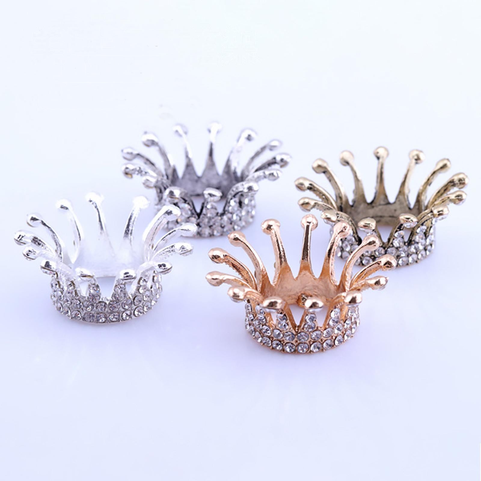 Crown Nail Brush Holder Manicure Painting Pen Displayer Stand Antique Silver
