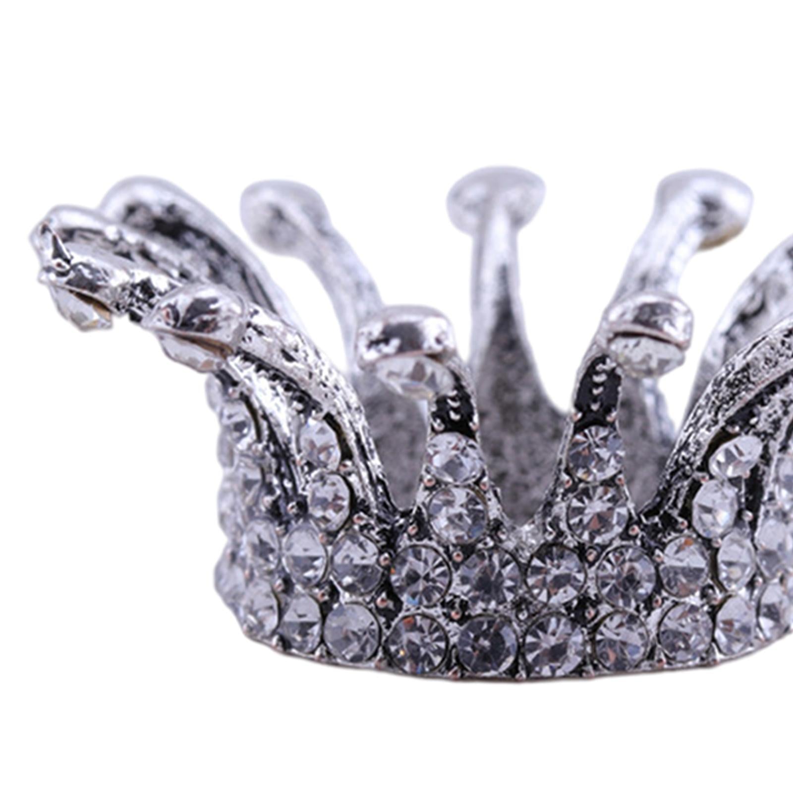 Crown Nail Brush Holder Manicure Painting Pen Displayer Stand Antique Silver