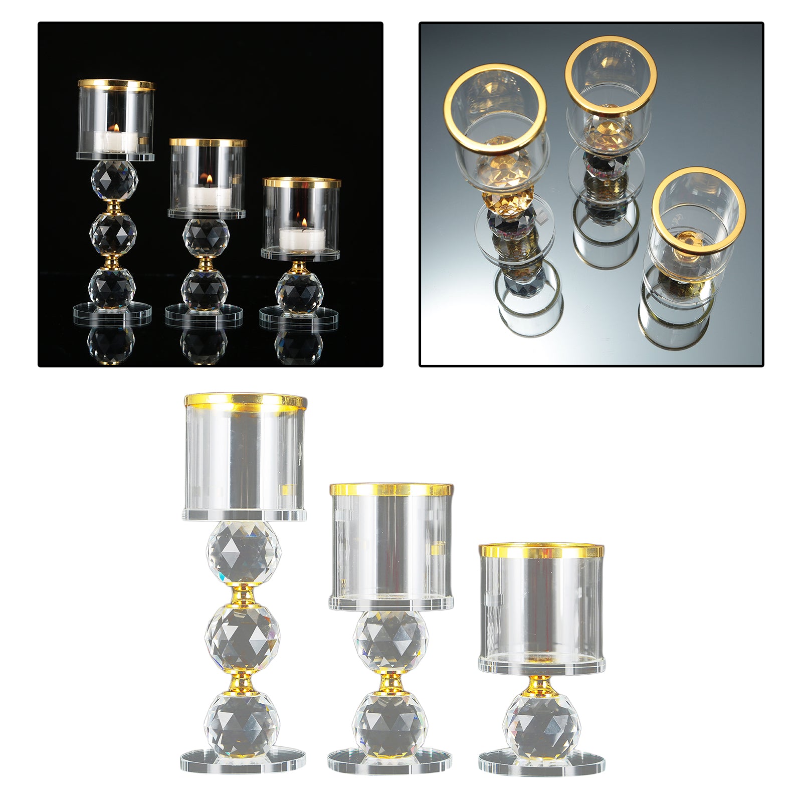 Candle Holders Desktop Candlestick Pillar for Decor Ornament Single Ball