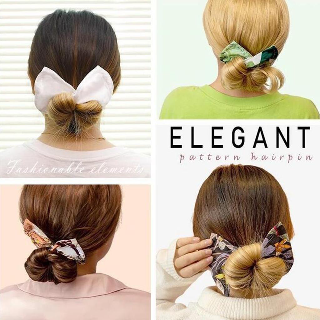 Deft Bun Fashion Hair Bands Women Summer Knotted Wire Headband Print W