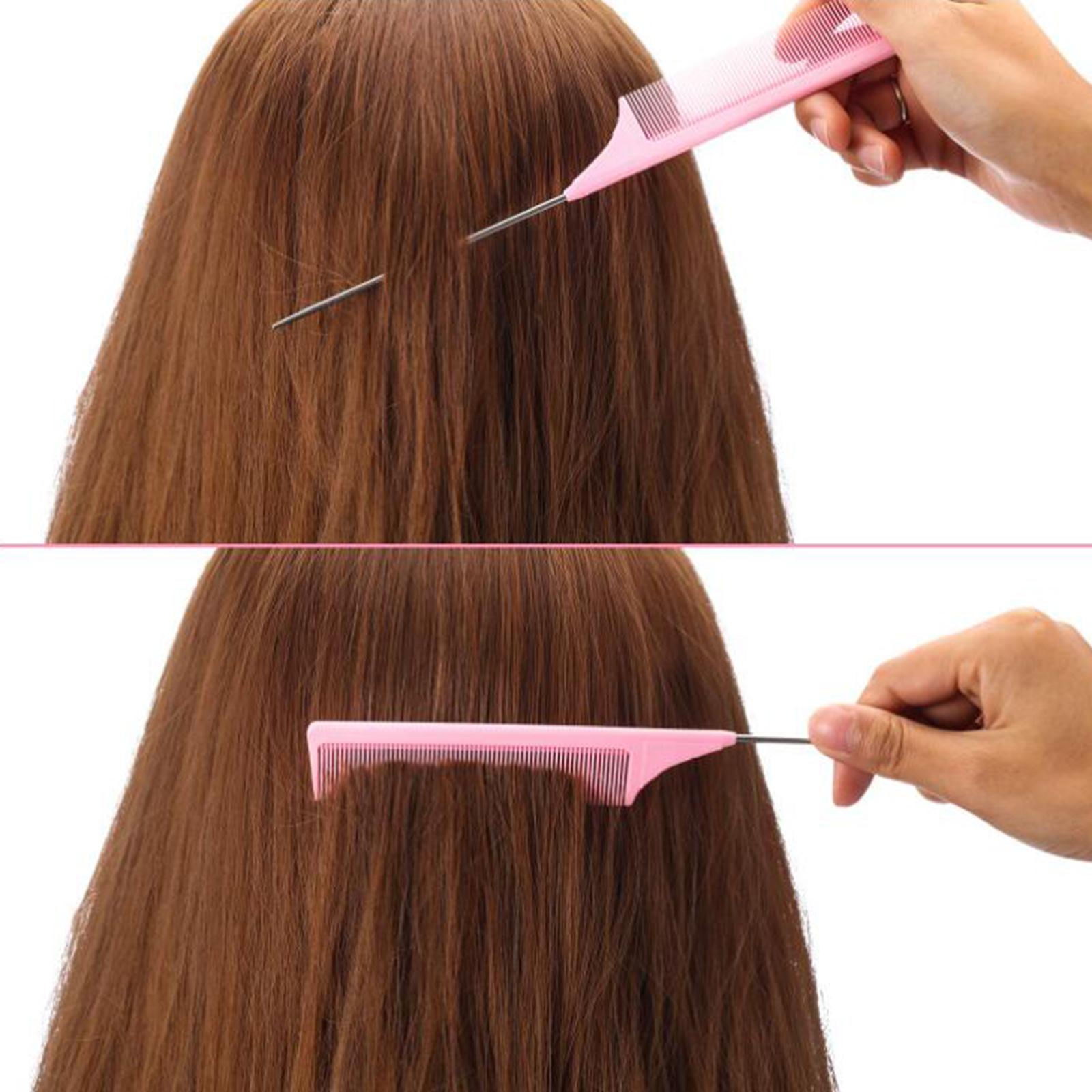3xRat Tail Comb for Women / Men Girls Hair Styling at Home Salon green