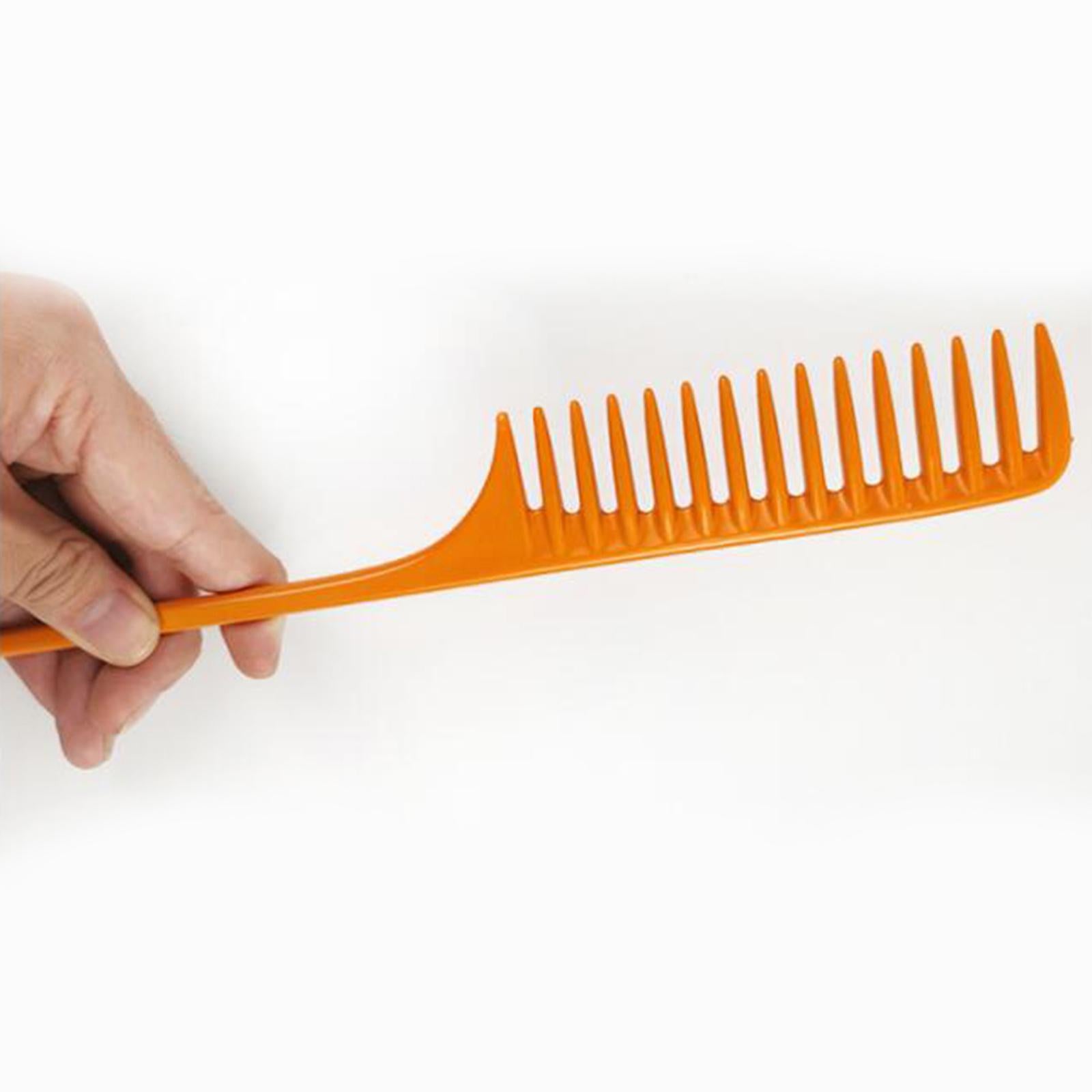 4xWide Tooth Tail Comb Carbon Fiber Anti Static for Women Men Anti Static