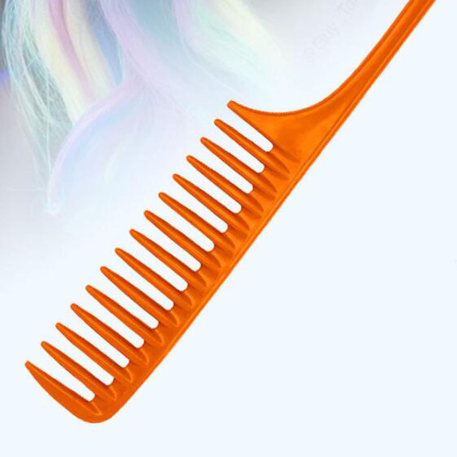 3xWide Tooth Tail Comb Carbon Fiber Anti Static for Women Men Anti Static