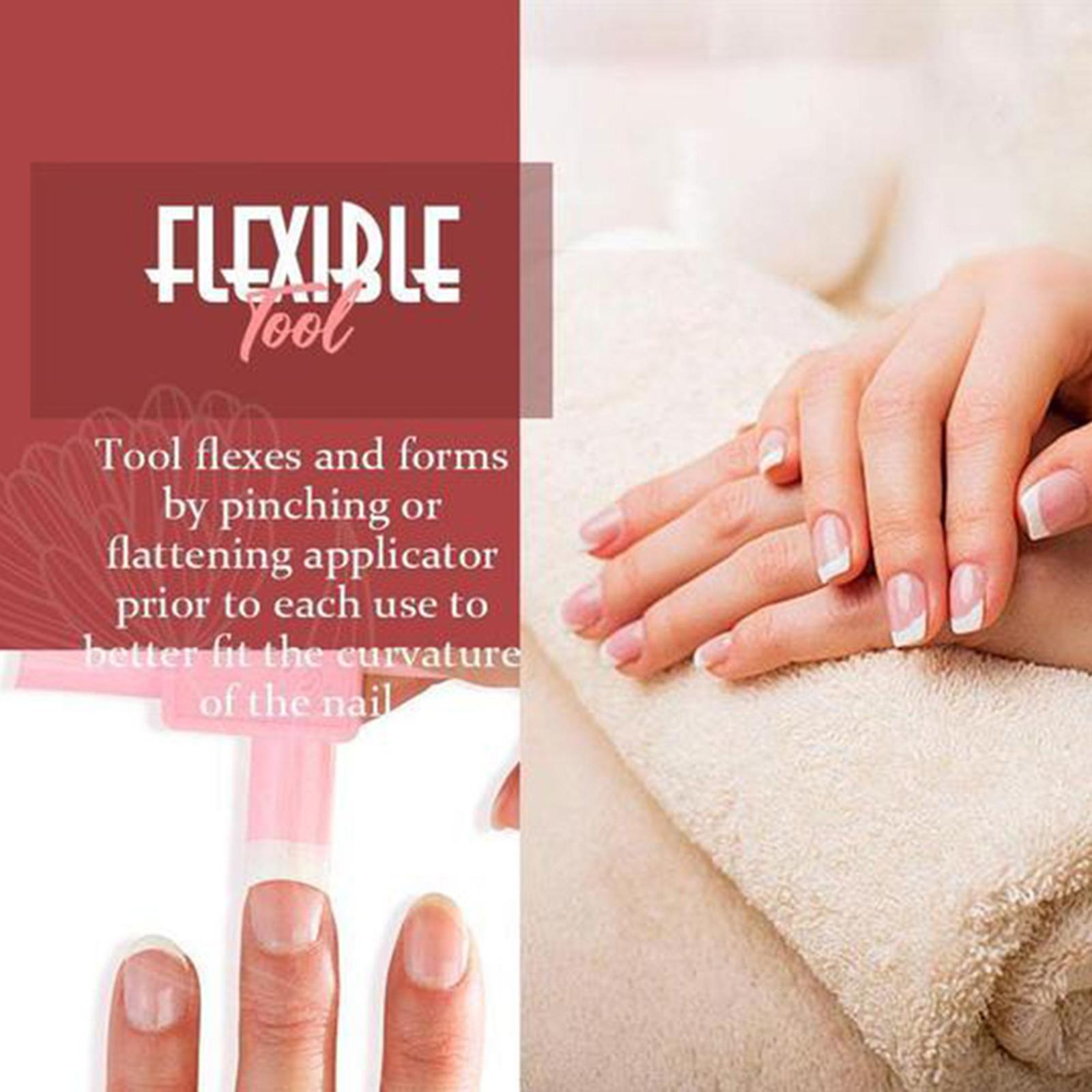 3xPlastic French Nail Tip Nail Applicator DIY Plate Fingers Toes Manicure Pink