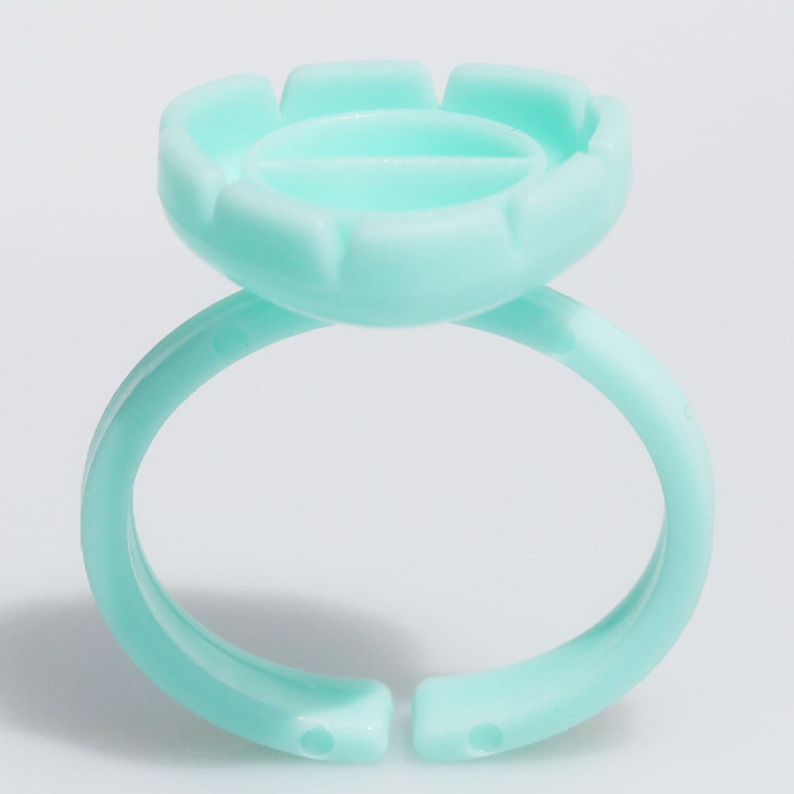 Disposable Tattoo Pigment Rings Ink Holder Pallet Eyelash Extension Green