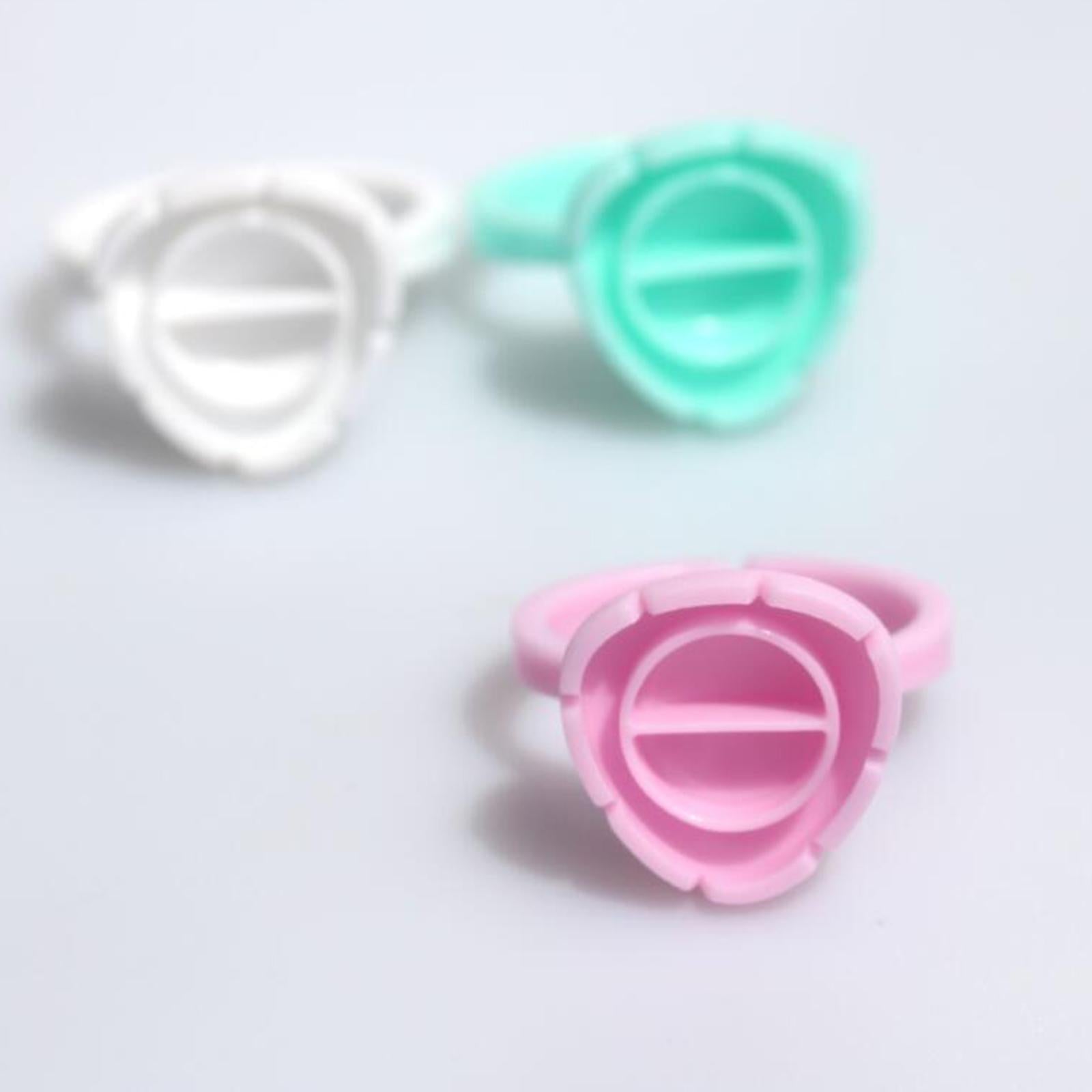 Disposable Tattoo Pigment Rings Ink Holder Pallet Eyelash Extension Green