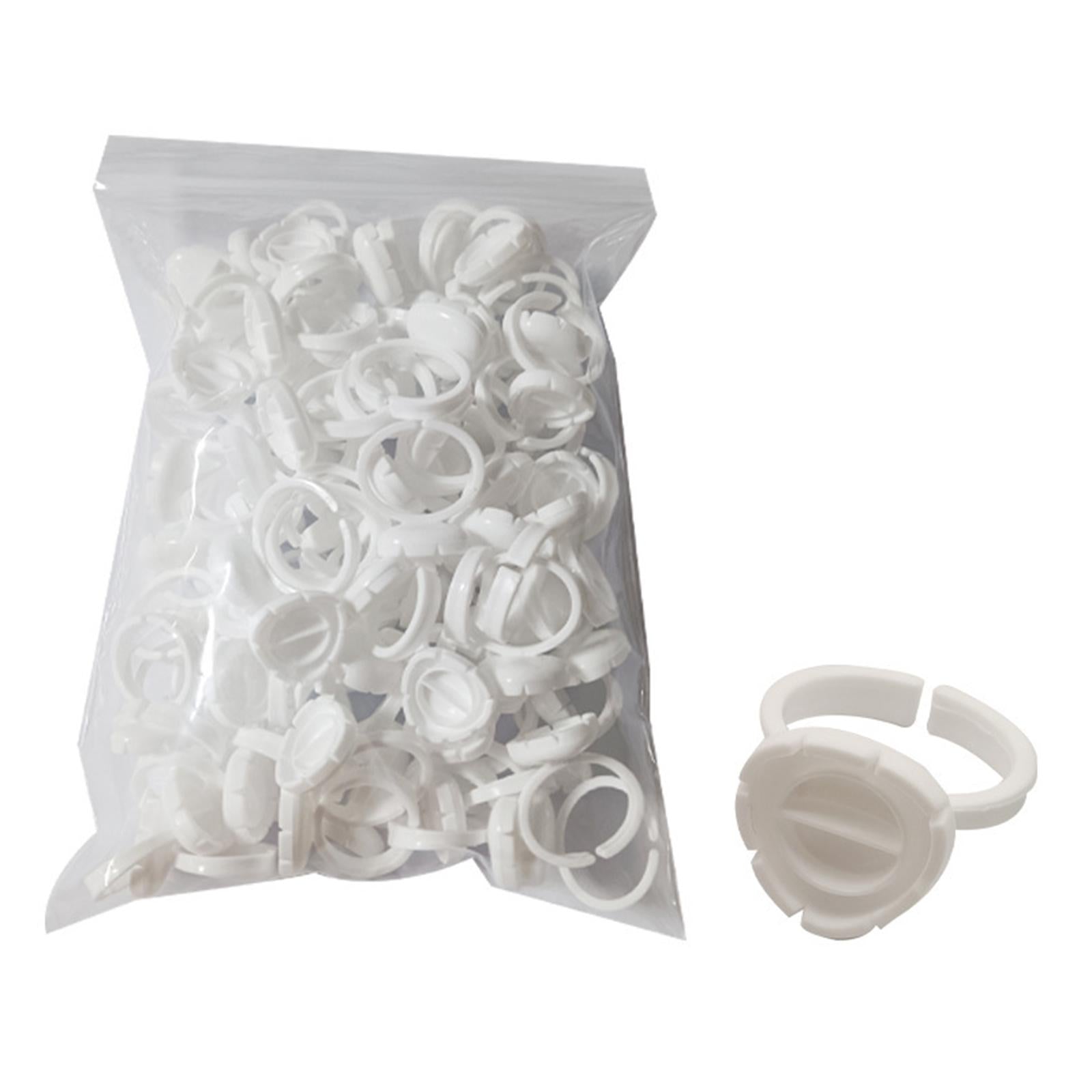 Disposable Tattoo Pigment Rings Ink Holder Pallet Eyelash Extension White