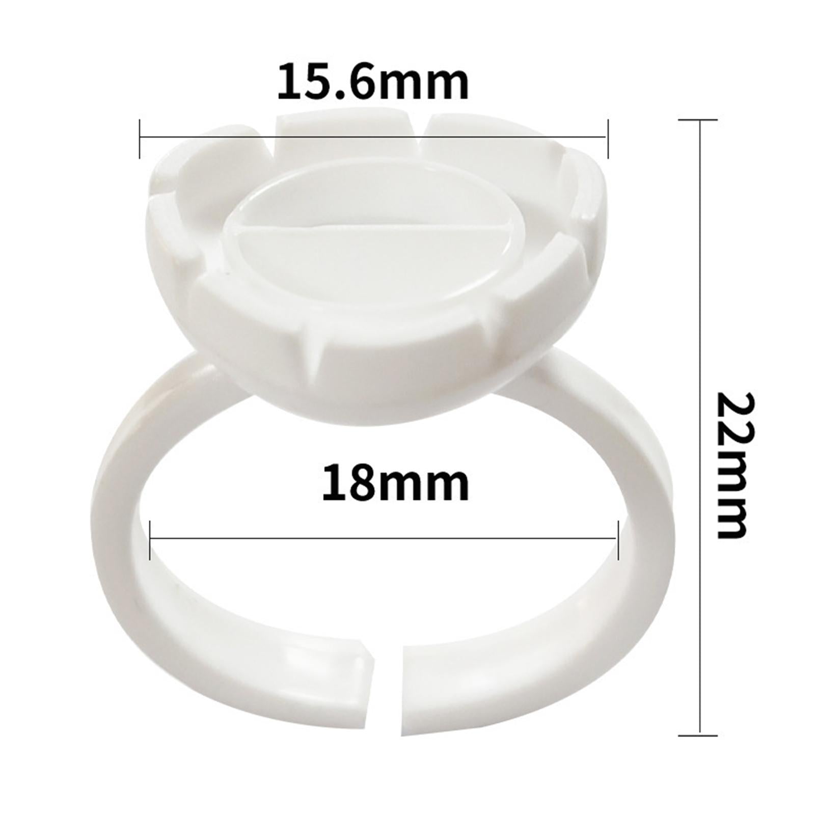 Disposable Tattoo Pigment Rings Ink Holder Pallet Eyelash Extension White