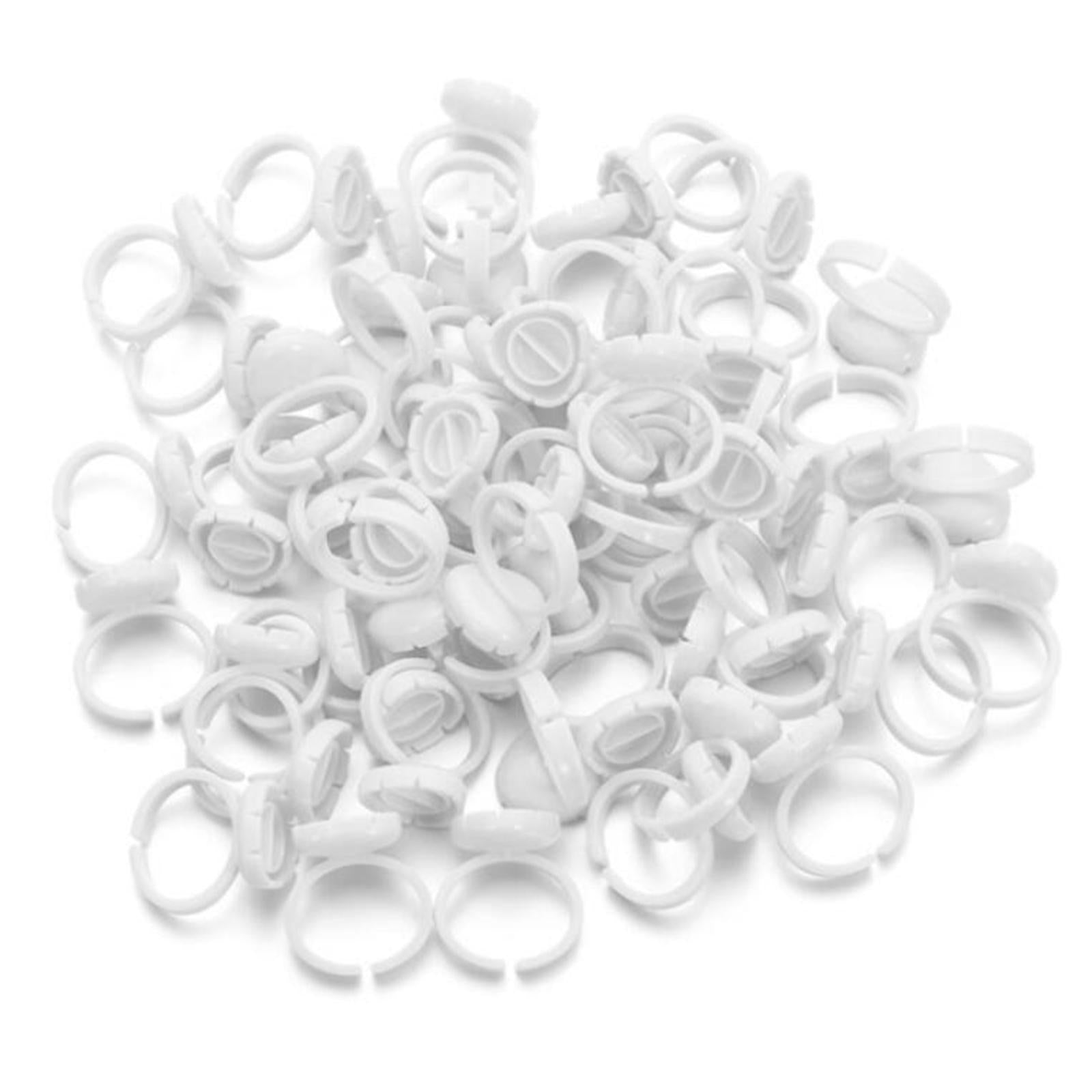 Disposable Tattoo Pigment Rings Ink Holder Pallet Eyelash Extension White