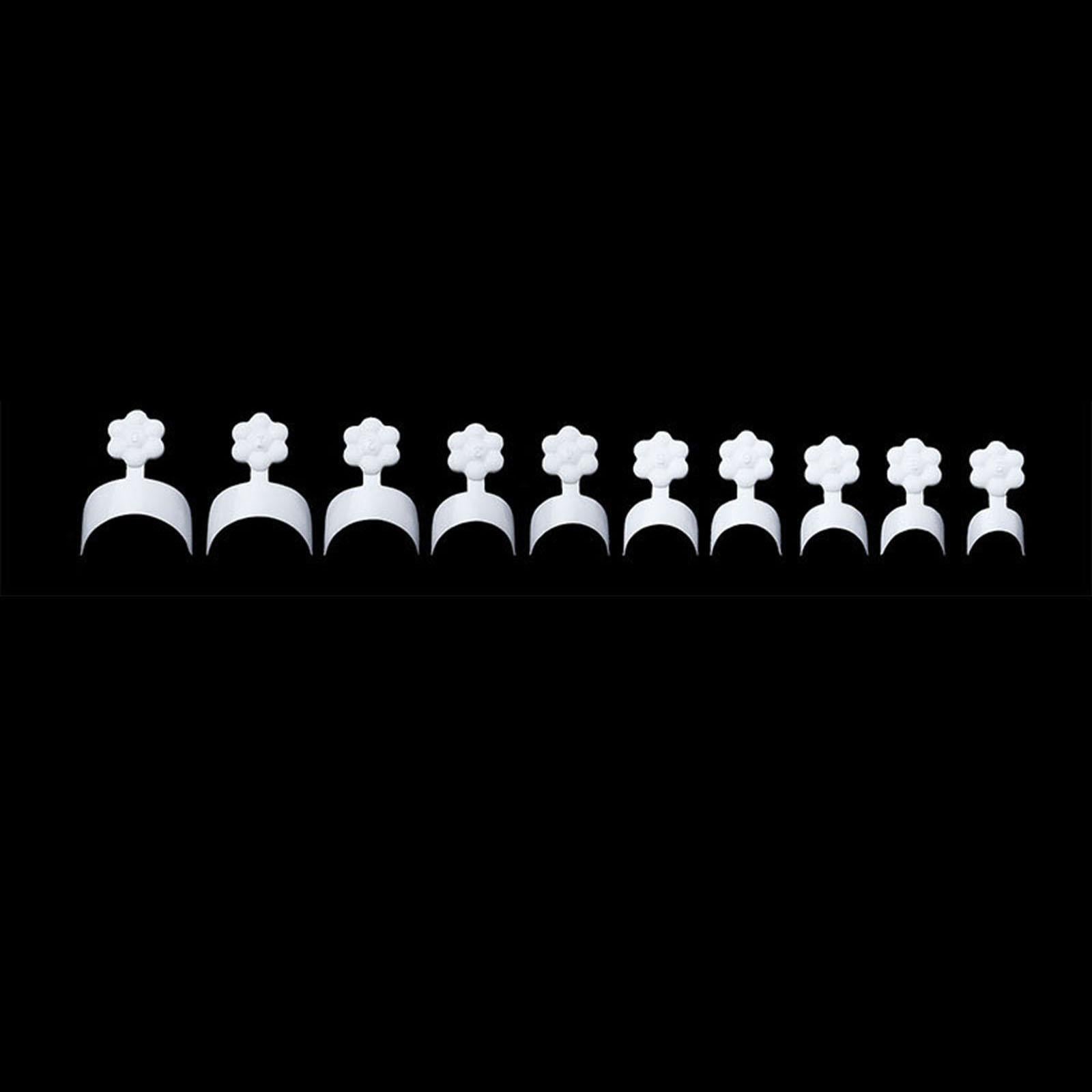 3xFrench Nail Tips White Crescent Shape Fake Nails Quick Building 100pcs