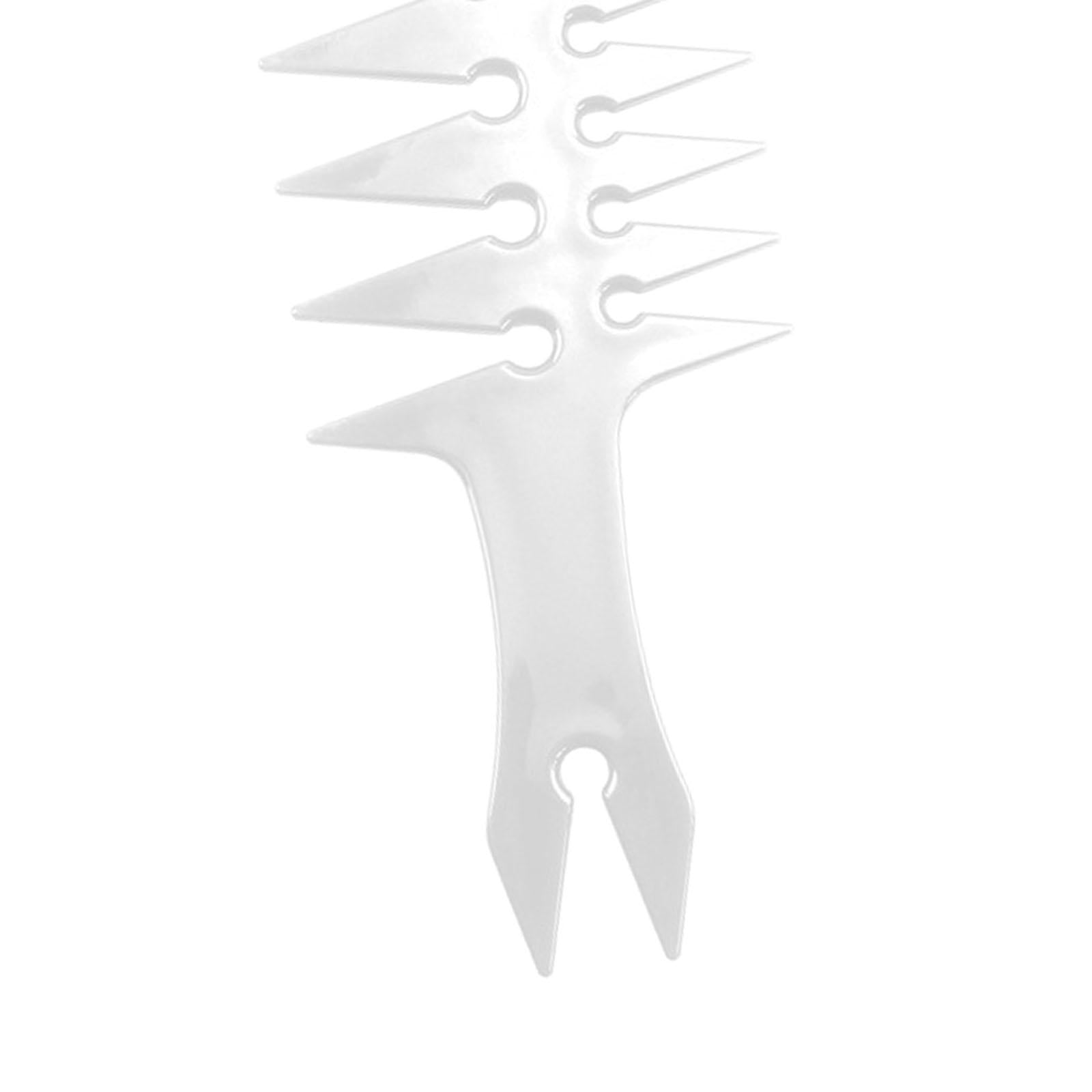 3xMen's Pompadour Hairstyling Combs Wide Tooth Fork Comb Retro Oil Head White