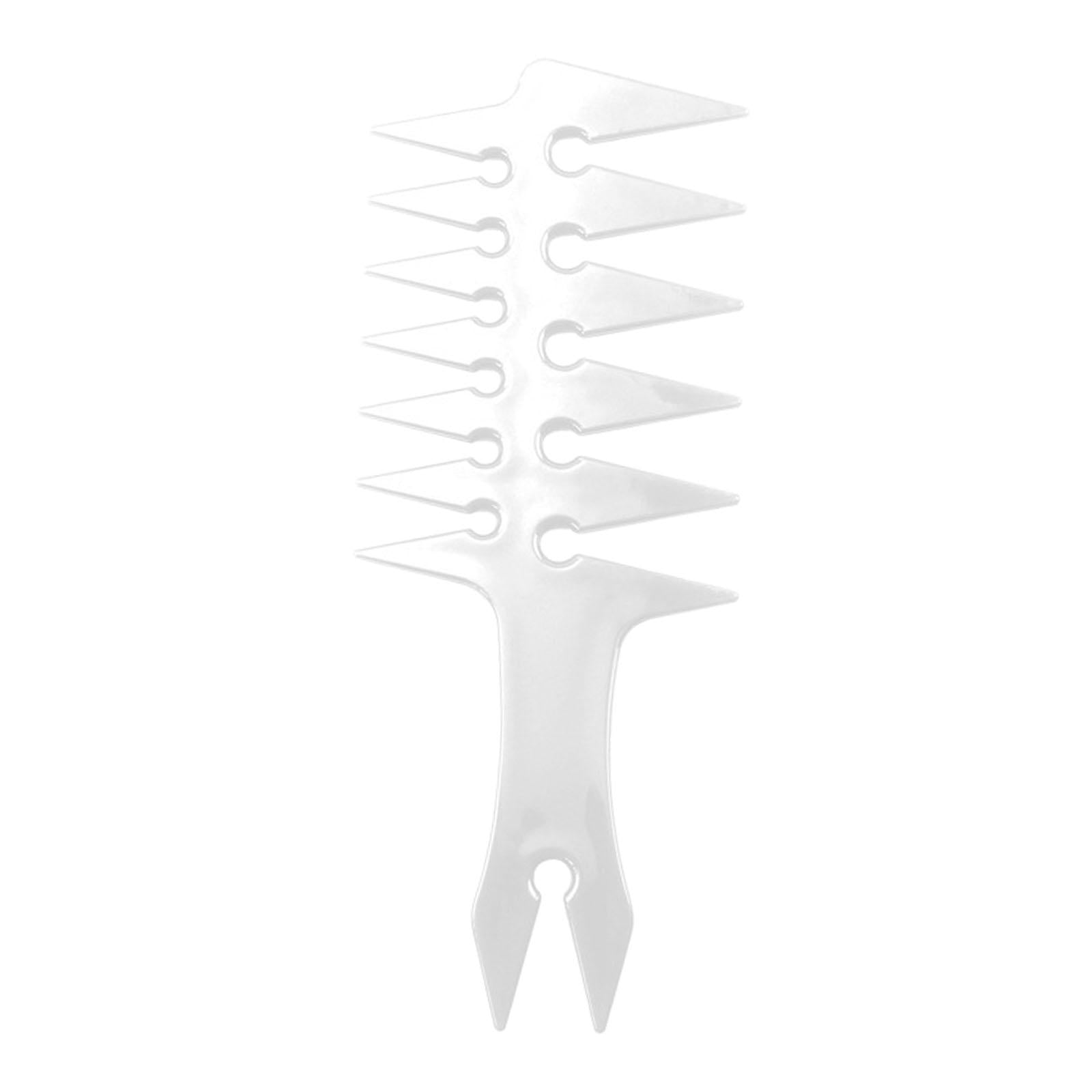 3xMen's Pompadour Hairstyling Combs Wide Tooth Fork Comb Retro Oil Head White