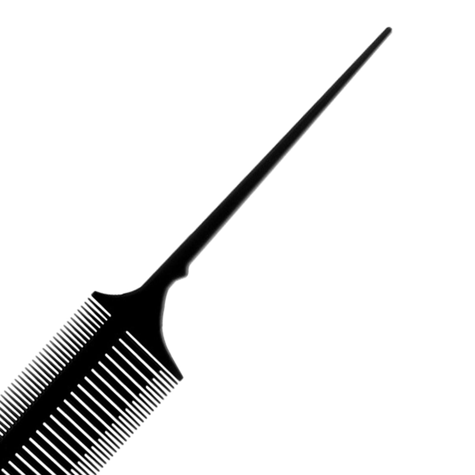 2xHair Highlighting 2-Sided Weaving Dyeing Parting Comb Plastic Pintail black