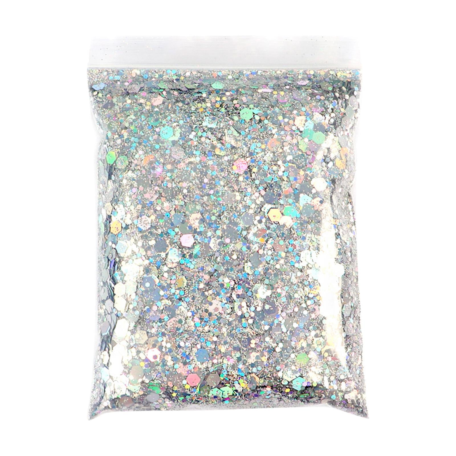 3x1Bag 50g Nail Glitter Sequins Paillette Flakes 3D Nail Art Decor Silver