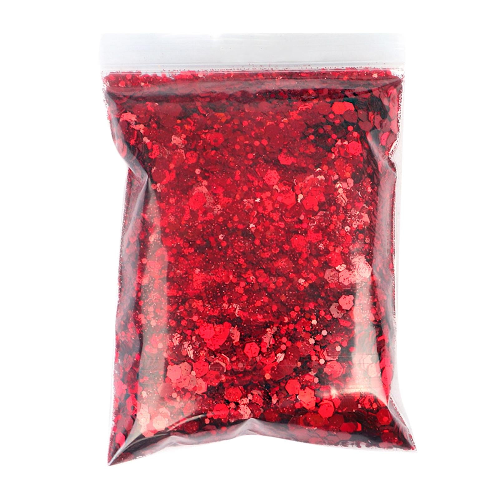 4x1Bag 50g Nail Glitter Sequins Paillette Flakes 3D Nail Art Decor Red