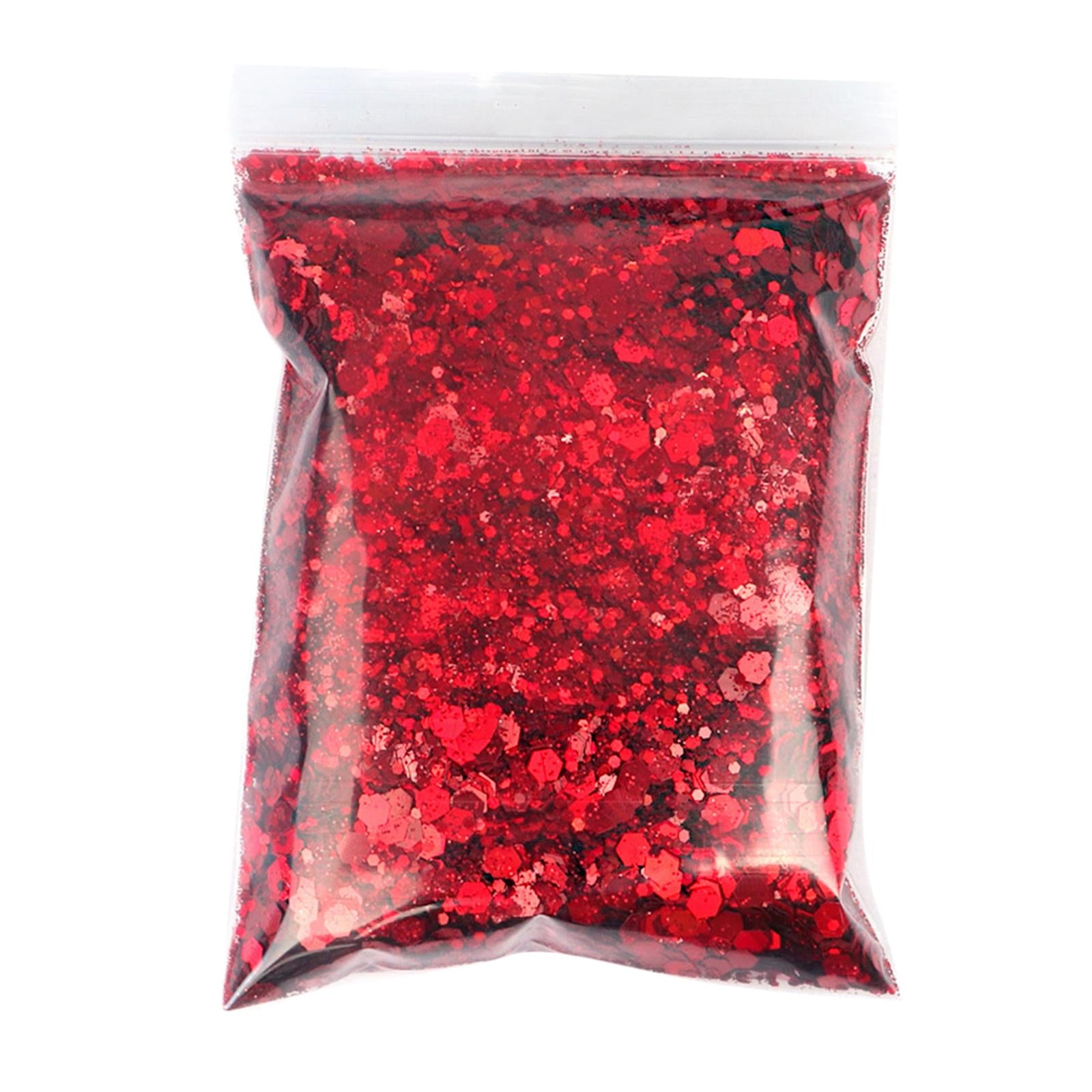4x1Bag 50g Nail Glitter Sequins Paillette Flakes 3D Nail Art Decor Red
