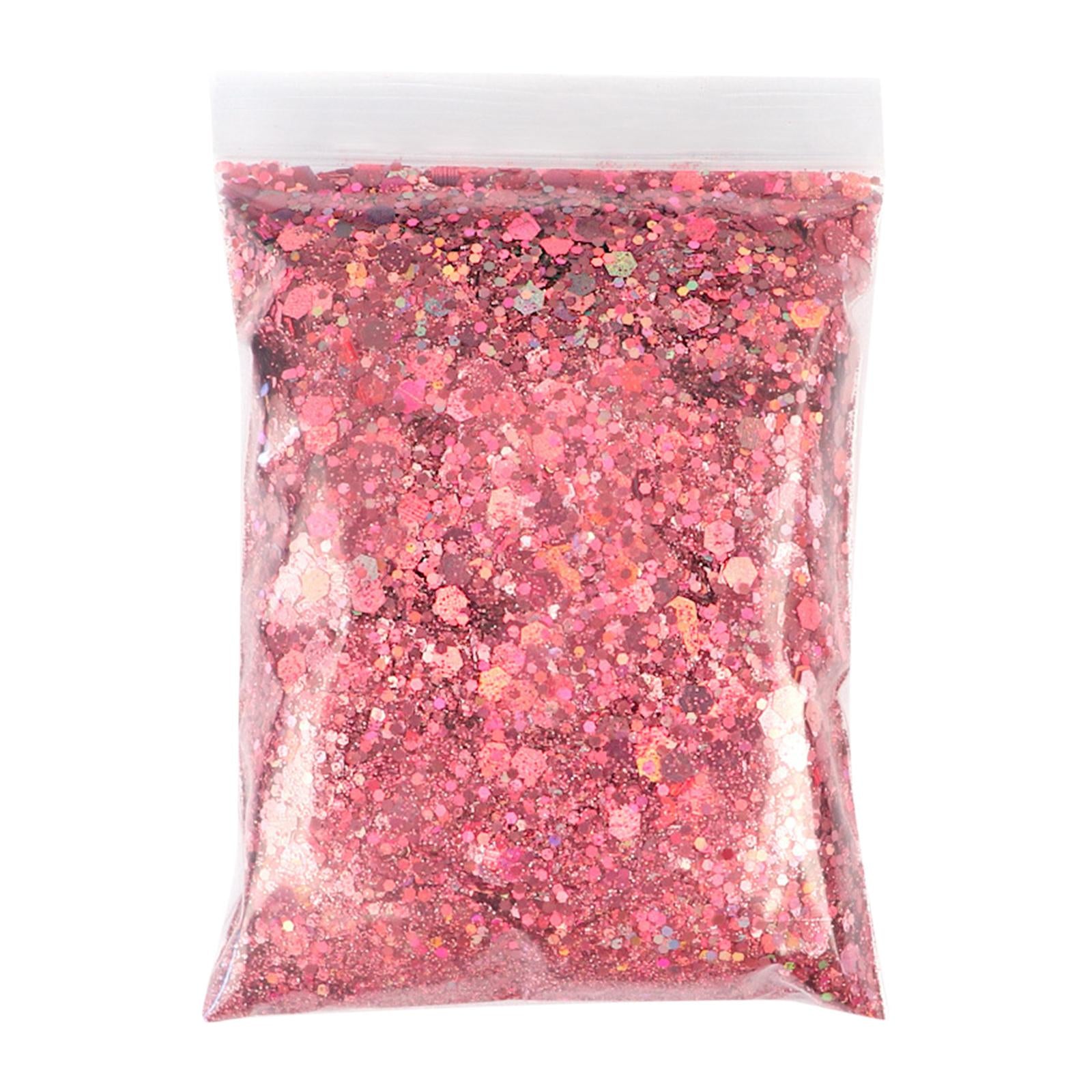 3x1Bag 50g Nail Glitter Sequins Paillette Flakes 3D Nail Art Decor Pink