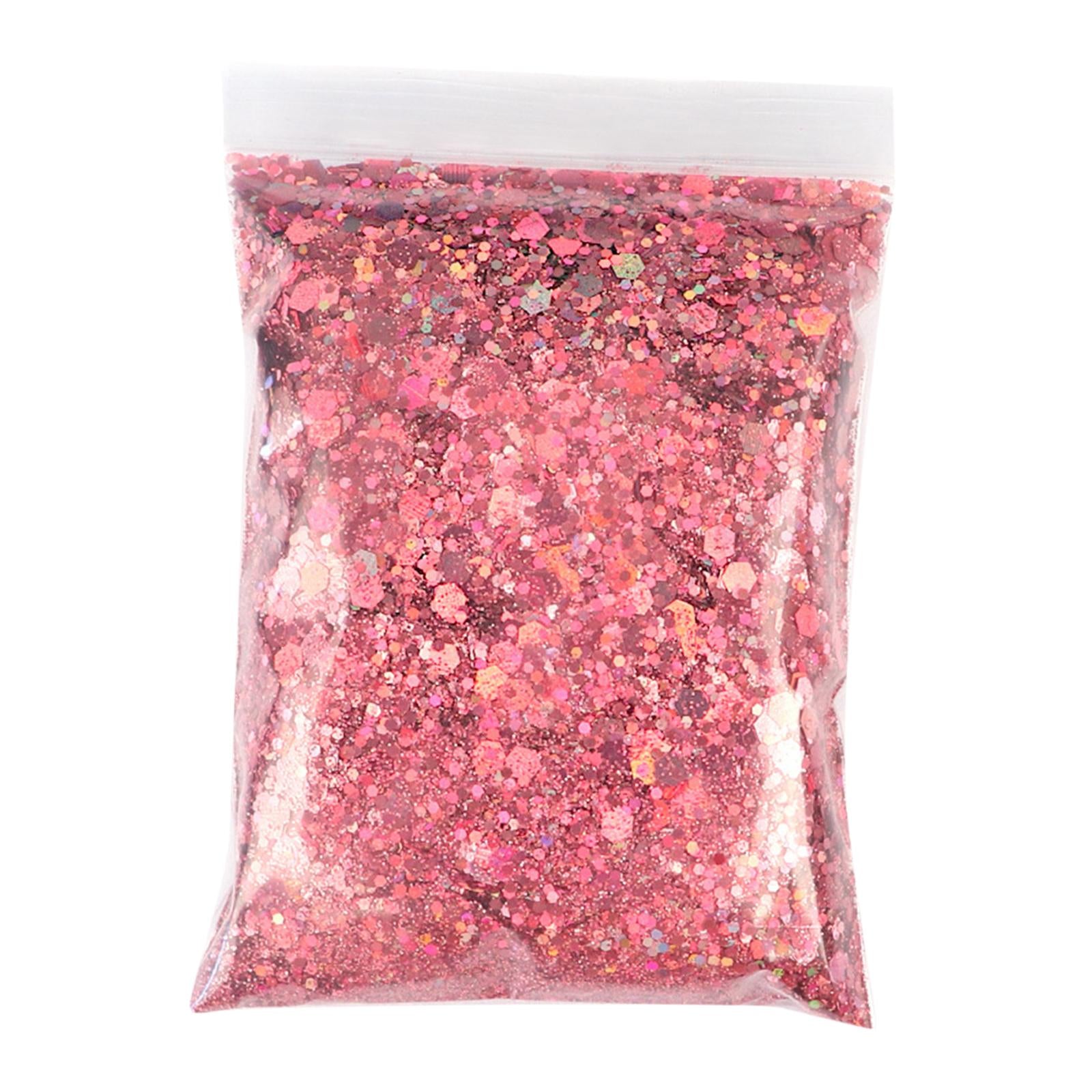 4x1Bag 50g Nail Glitter Sequins Paillette Flakes 3D Nail Art Decor Pink