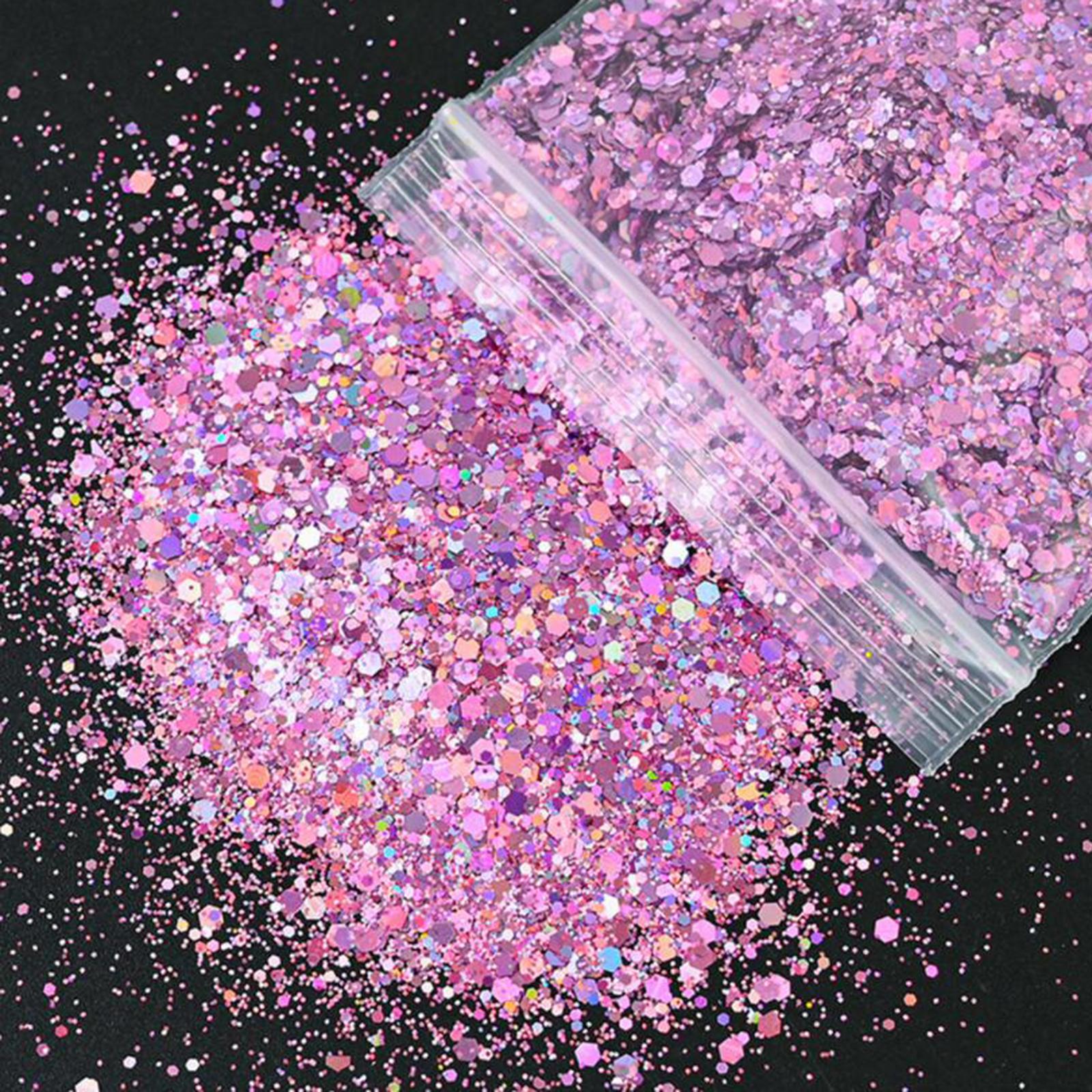 2x1Bag 50g Nail Glitter Sequins Paillette Flakes 3D Nail Art Decor Peach
