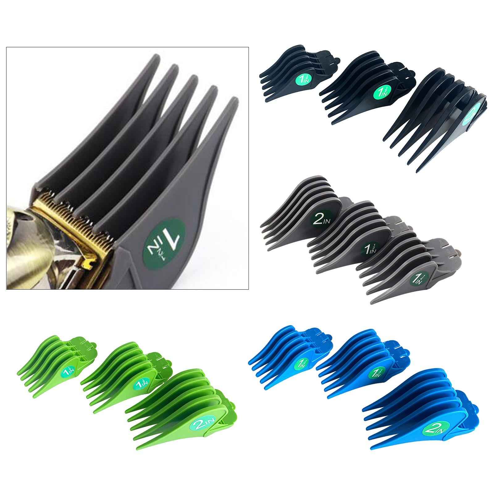 3Pcs Hair Clipper Limit Combs 32mm 38mm 51mm Cutting Guard Attachment Gray
