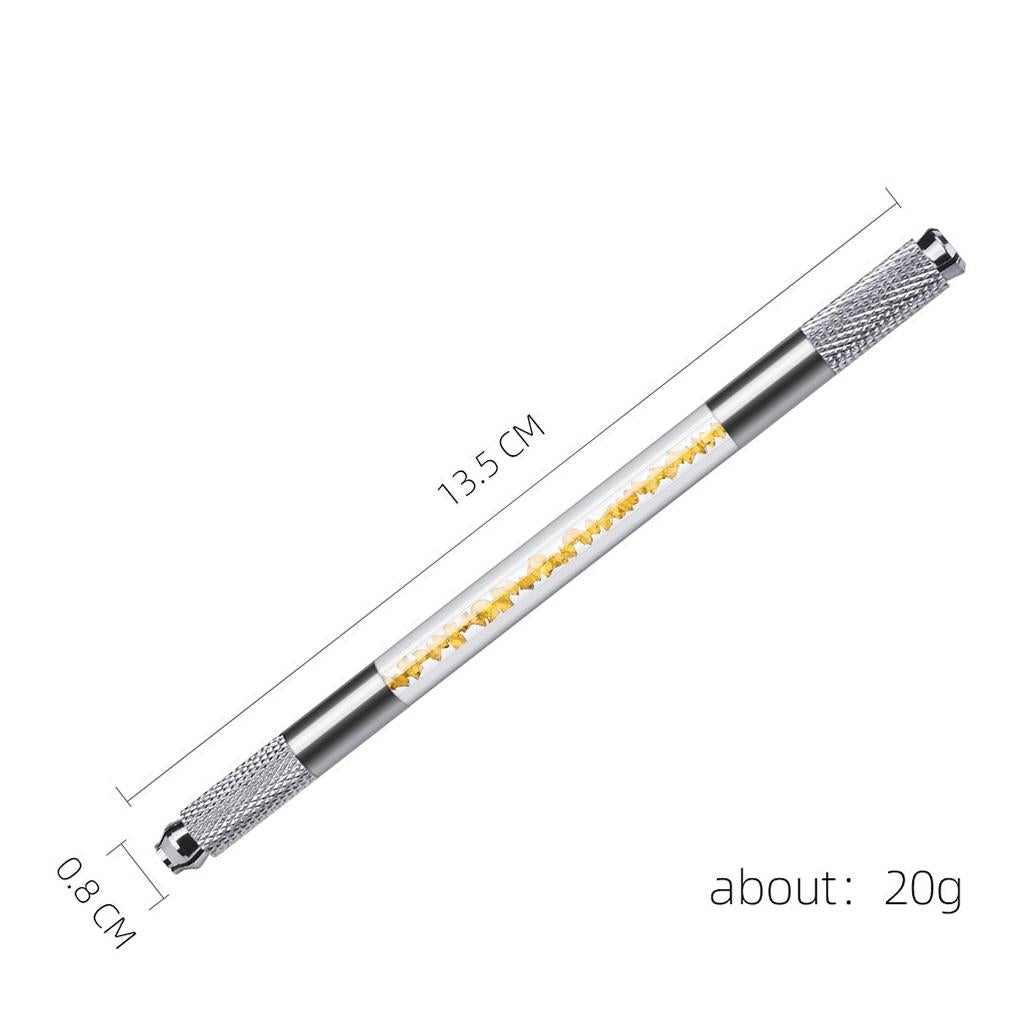 2xPermanent Makeup Supplies Double Head Microblading Tattoo Manual Pen Gold