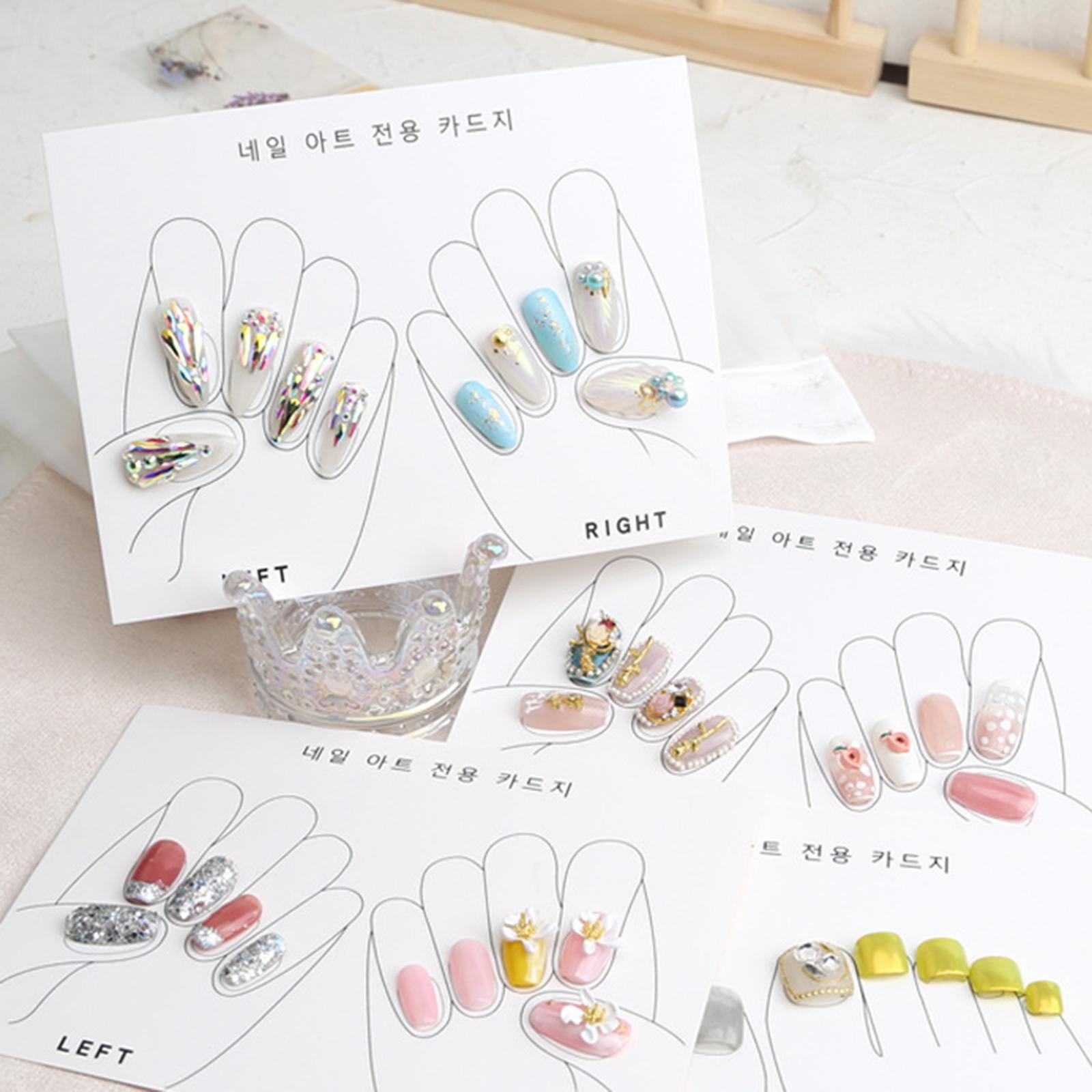 2xCute 10x Manicure Model Display Card for Nail Art Accessory Salon Supplies Hand