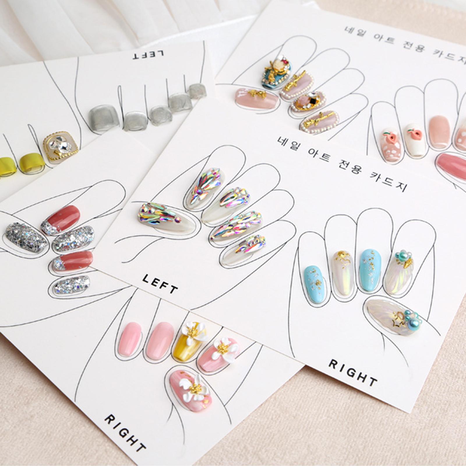 3xCute 10x Manicure Model Display Card for Nail Art Accessory Salon Supplies Hand