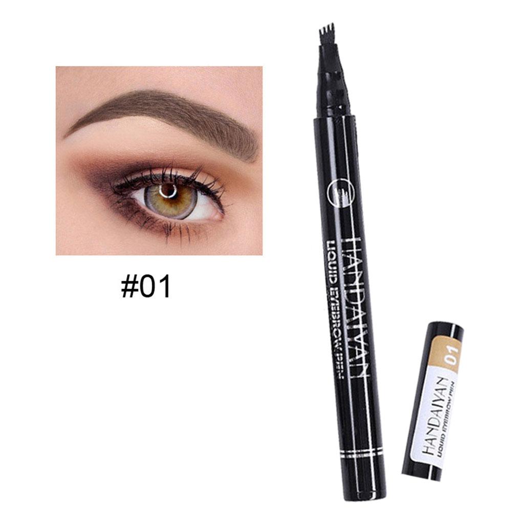 4xMicroblading Eyebrow Pen Micro-Fork Tip Waterproof Color 3D Four Point 1