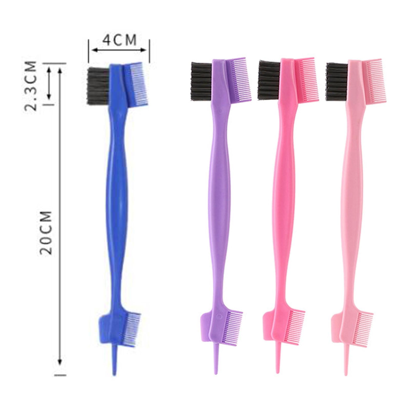 2xEyebrow Brush Comb Double-Sides Beauty Tool for Makeup Women Travel Pink