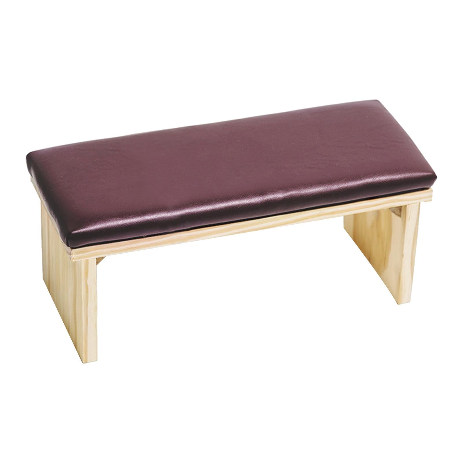 Arm Rest Cushion Waterproof Double-Layer Wood for Nail Tech Use Salon Arm Dark Coffee