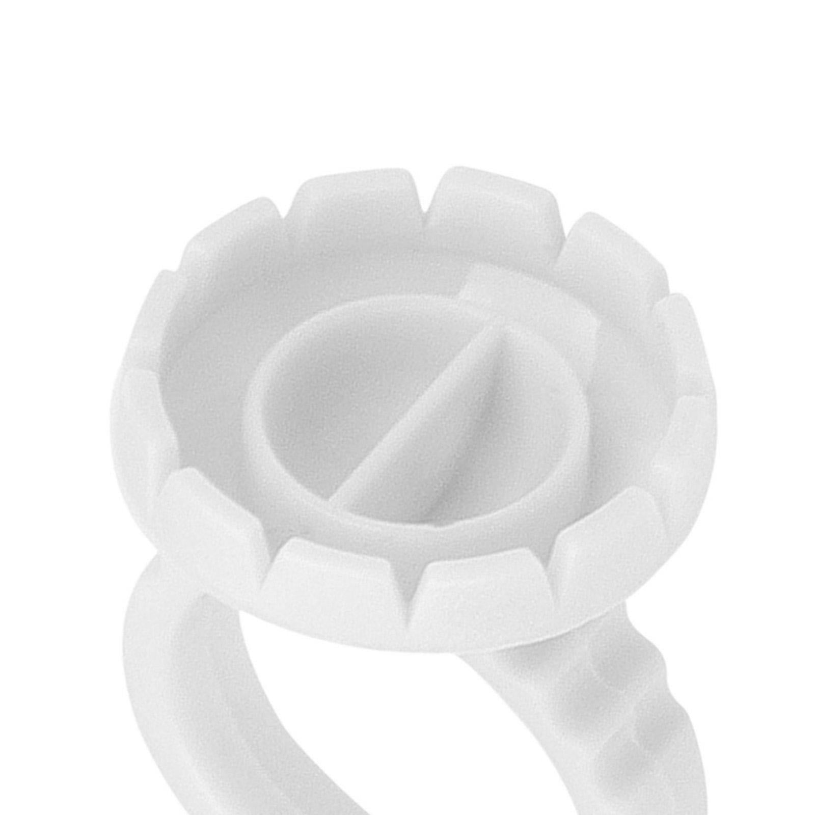 4x100x Glue Rings Lash Glue Cups for Tattoo Volume Lash Makeup White